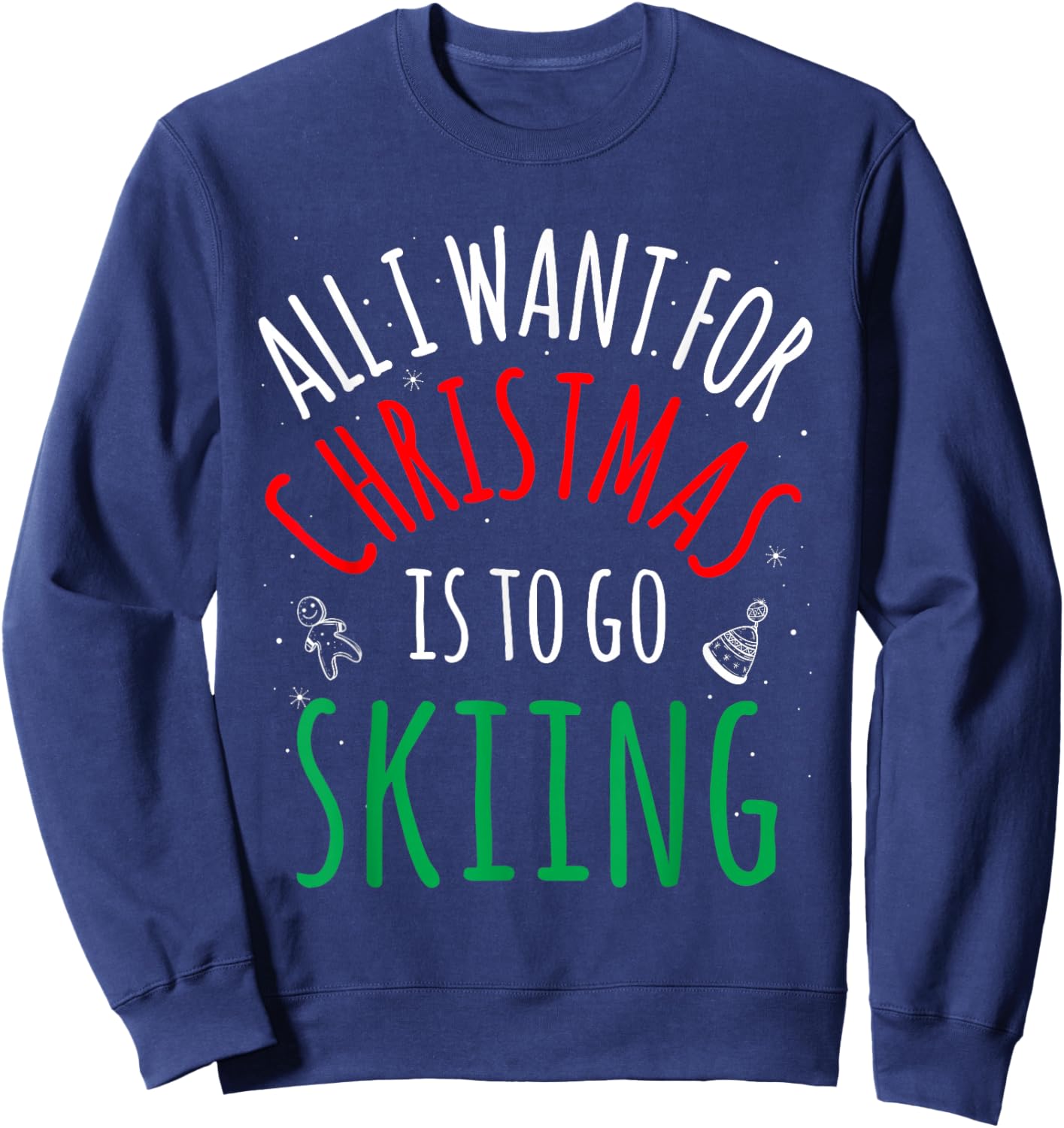Skiing Ski - Group Matching Family Christmas Funny Pajama Sweatshirt - Sweatshirt | Navy