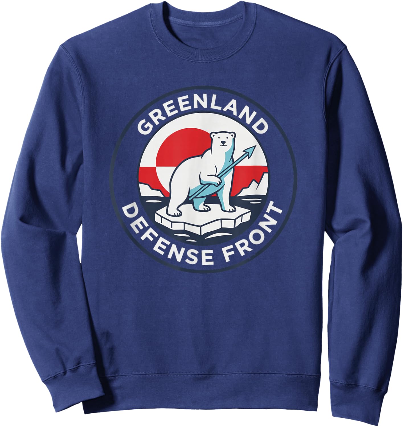 Greenland Defense Front Polar Bear Arctic Guard Warrior Sweatshirt - Sweatshirt | Navy