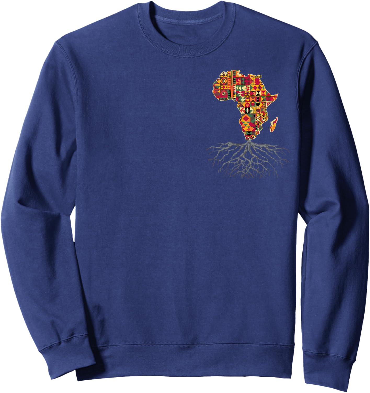 Africa Map Kente Cloth African Print Roots Traditional Arts Sweatshirt - Sweatshirt | Navy