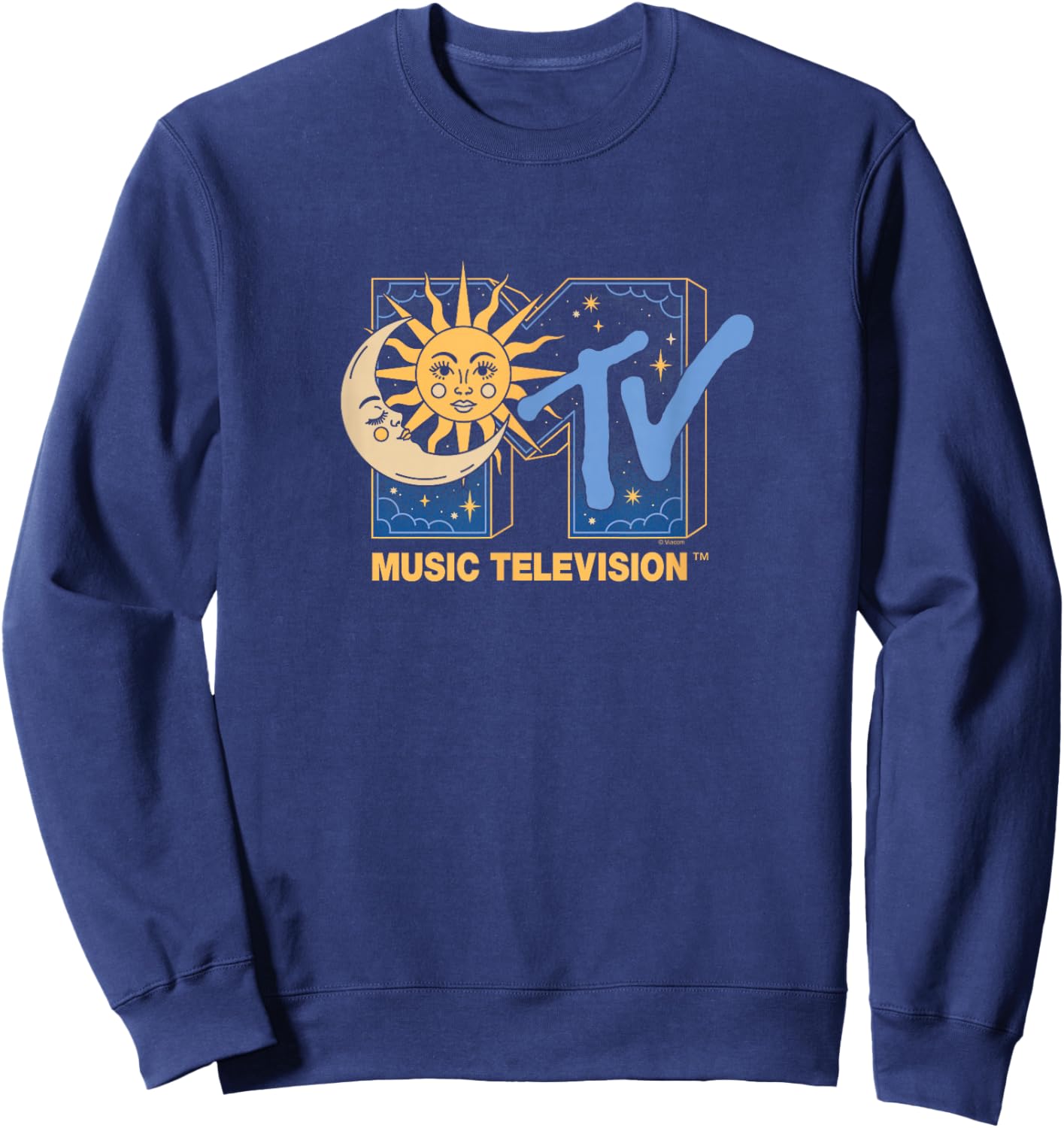 MTV - Celestial - Moon and Sun Logo Sweatshirt - Sweatshirt | Navy