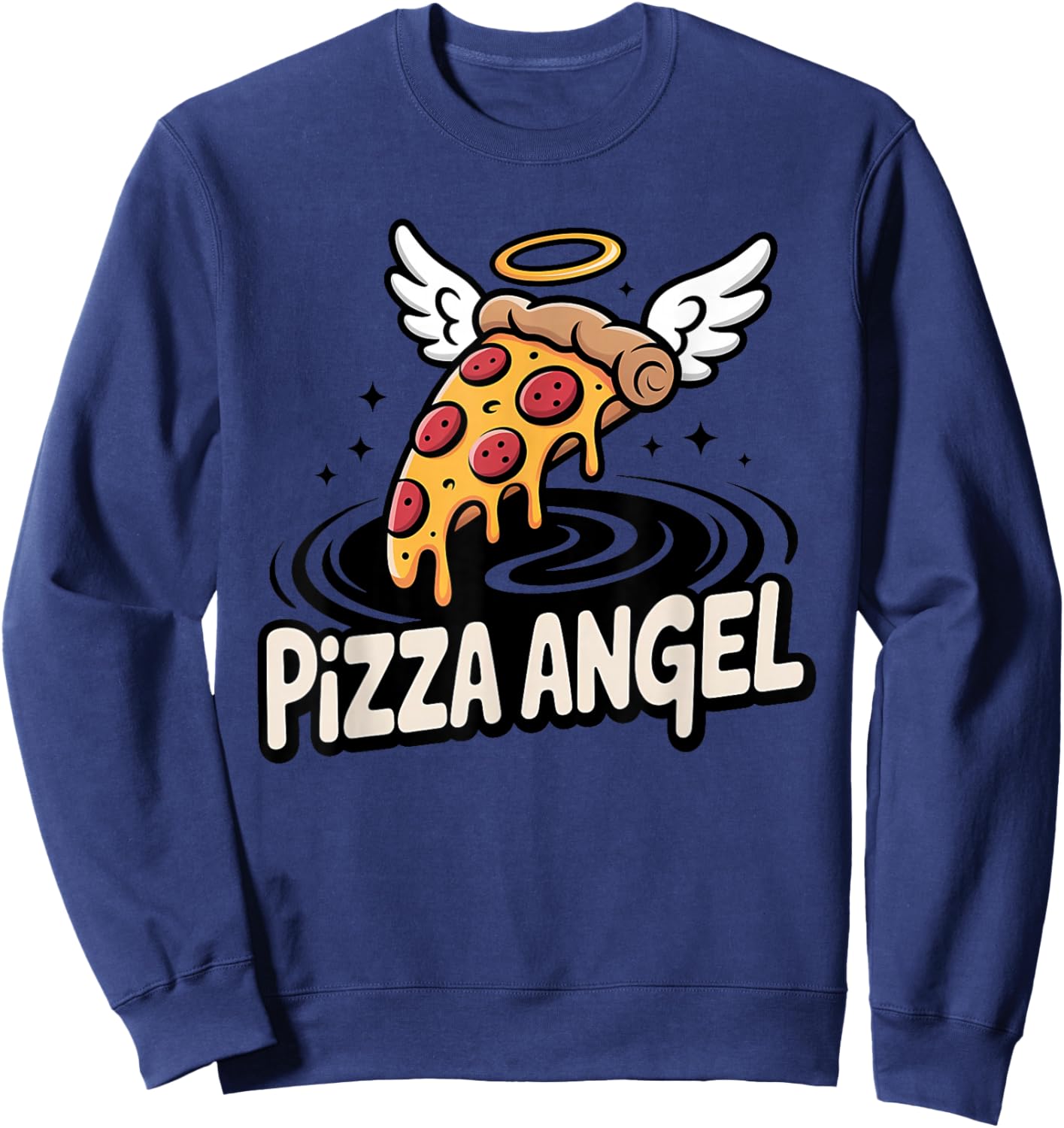 Pizza Angel - Funny Graphic Pizza Slice Wings Sweatshirt - Sweatshirt | Navy
