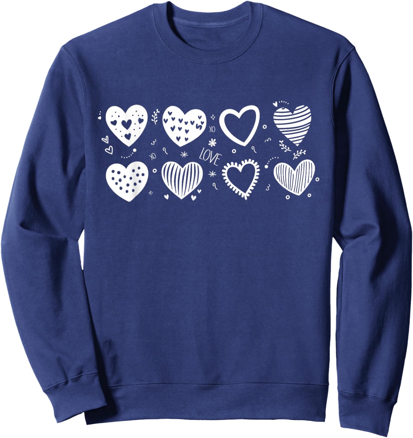 Valentine's Day Hearts Sweatshirt - Sweatshirt | Navy