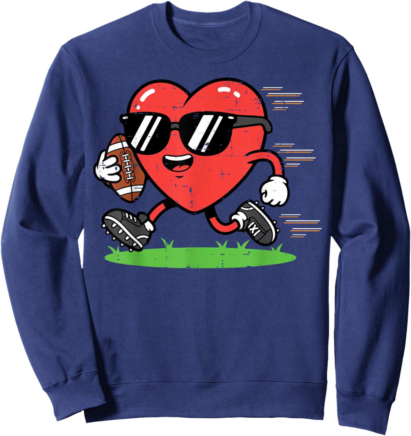 Valentines Day American Football Heart Boys Kids Youth Men Sweatshirt - Sweatshirt | Navy