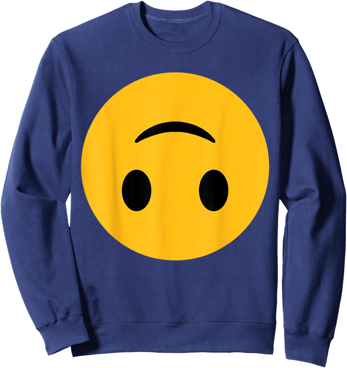 Funny Emoticon Smiling Upside Down Face Silly Sarcasm Sweatshirt - Sweatshirt | Navy