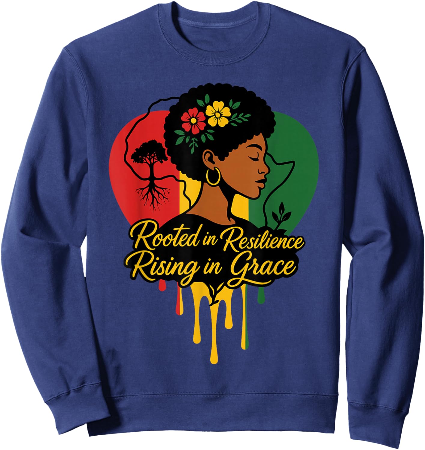 Black History Month Heritage African American Black mom Sweatshirt - Sweatshirt | Navy