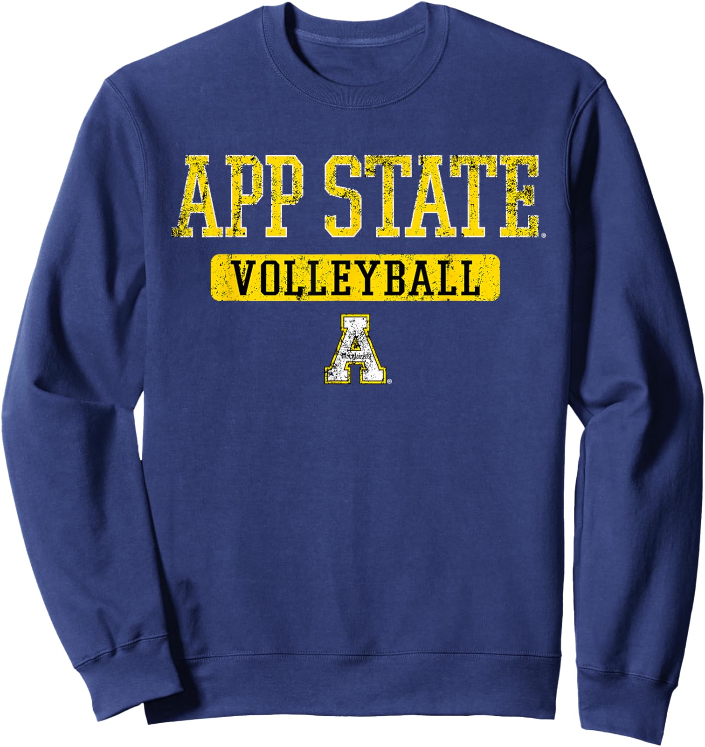 App State Mountaineers Vintage Team Volleyball - App State Sweatshirt - Sweatshirt | Navy