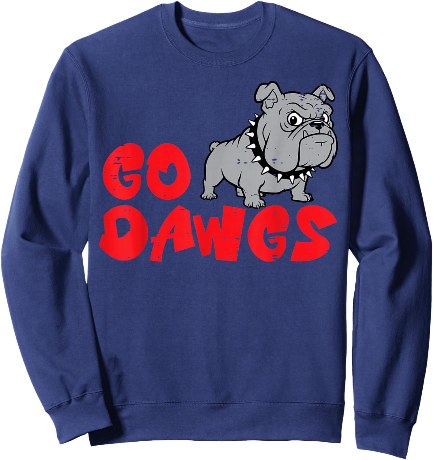 Go Dawgs Bulldog Men Kids Boys Girls Women Youth Teen Sweatshirt - Sweatshirt | Navy