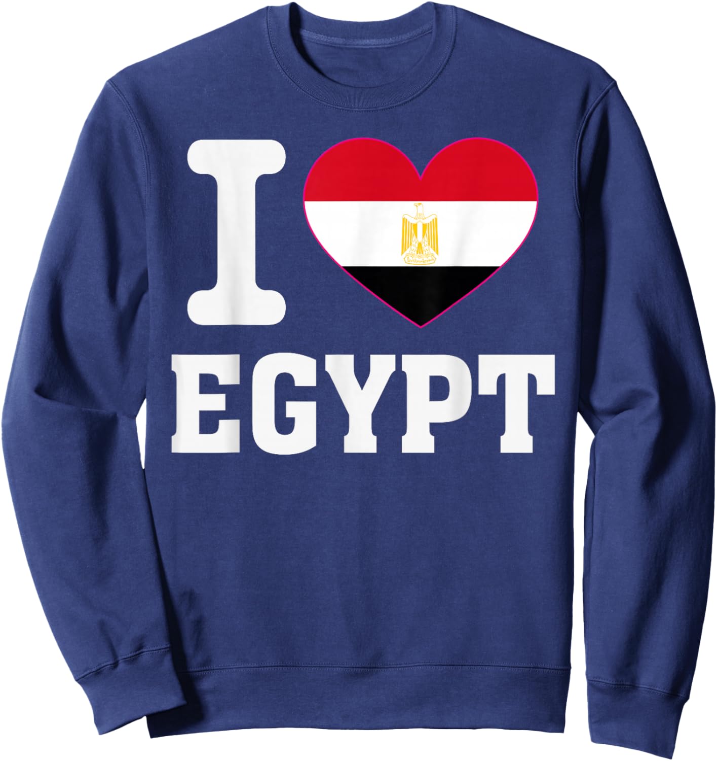 I Love Egypt Heart Souvenir Lovers Pride Travel Sweatshirt - Sweatshirt | Navy