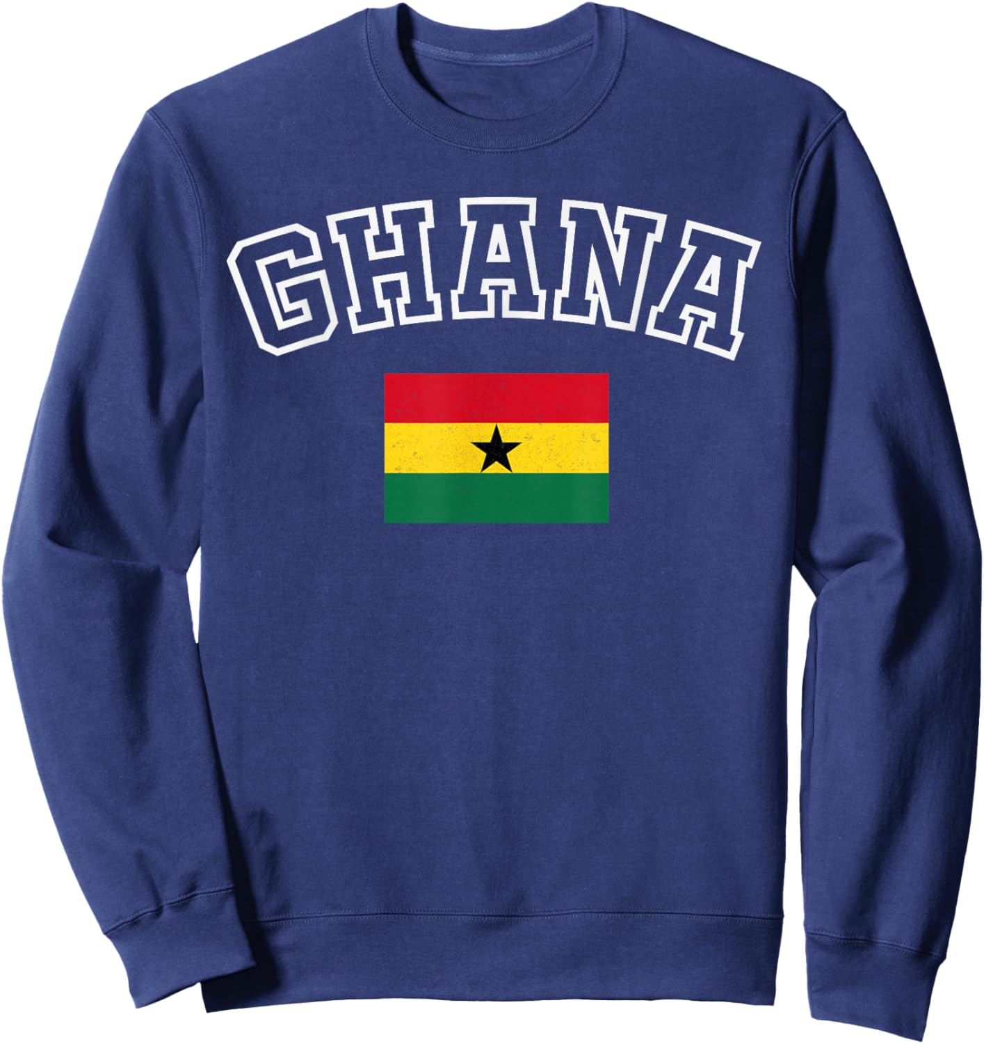 Ghana Flag Vintage Distressed Retro Heritage Design Sweatshirt - Sweatshirt | Navy
