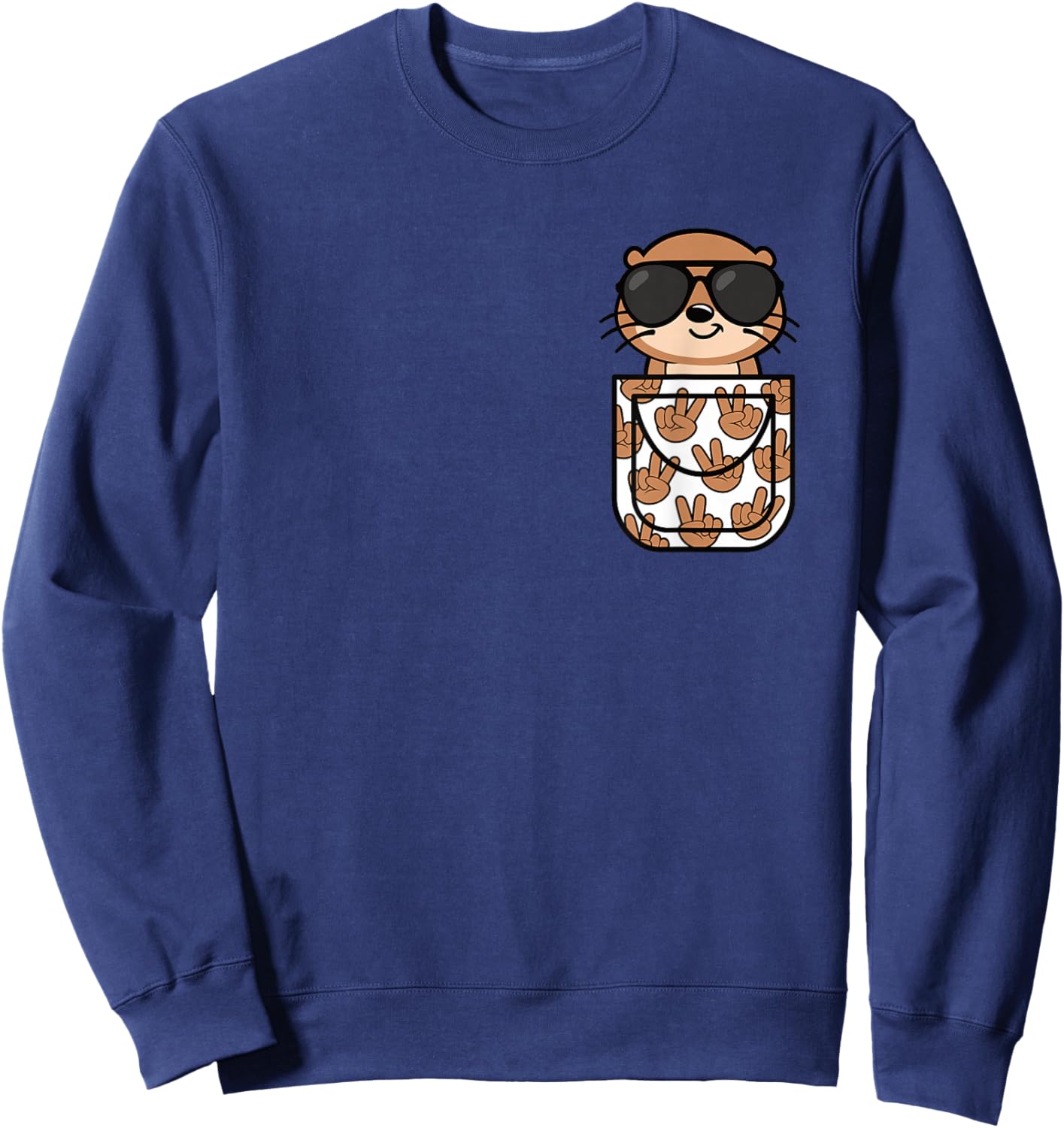 Funny Otter Pocket Men Women Kids Sweatshirt - Sweatshirt | Navy