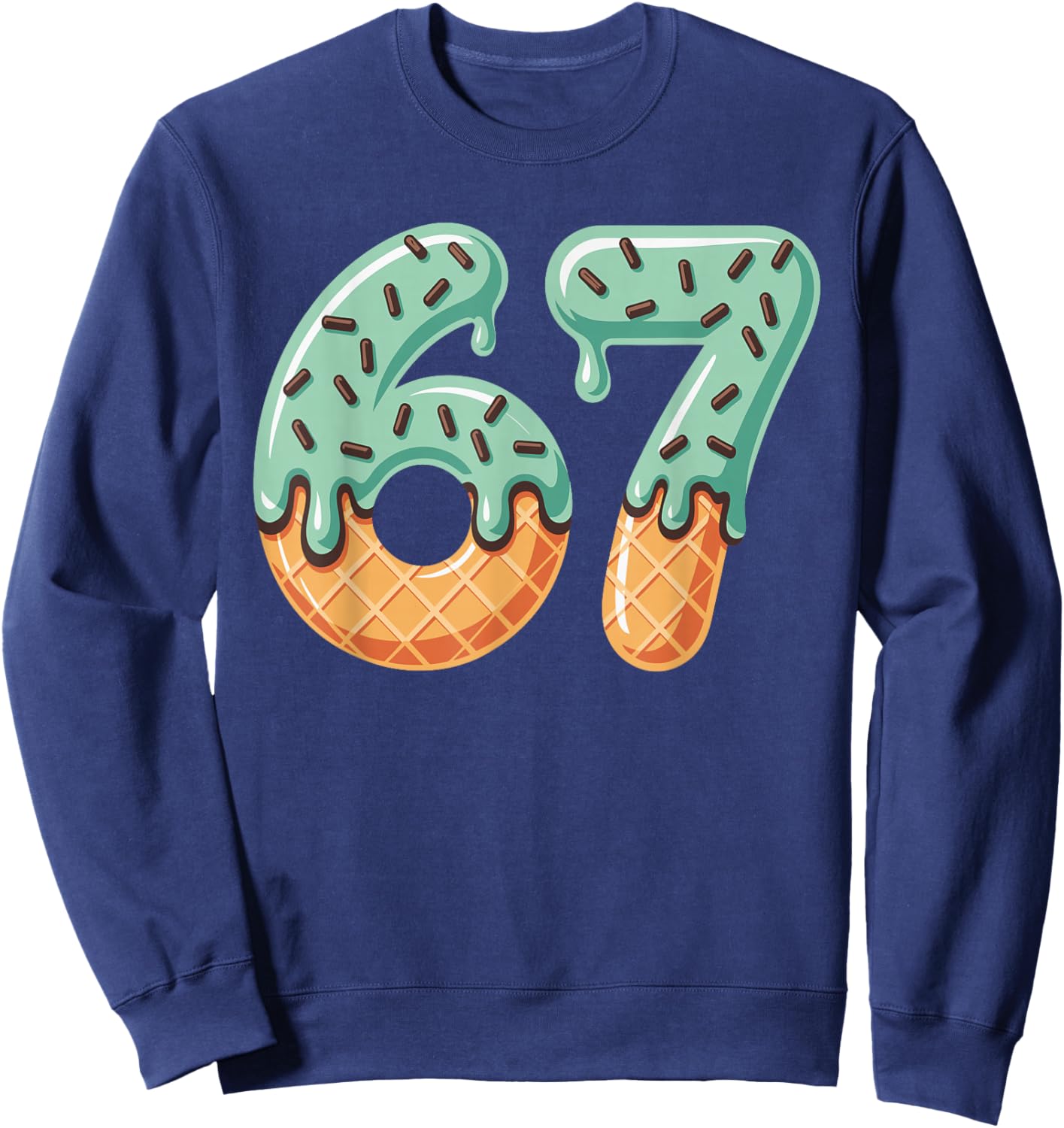 67 Funny Six Seven Gen Alpha Slang Sweatshirt - Sweatshirt | Navy