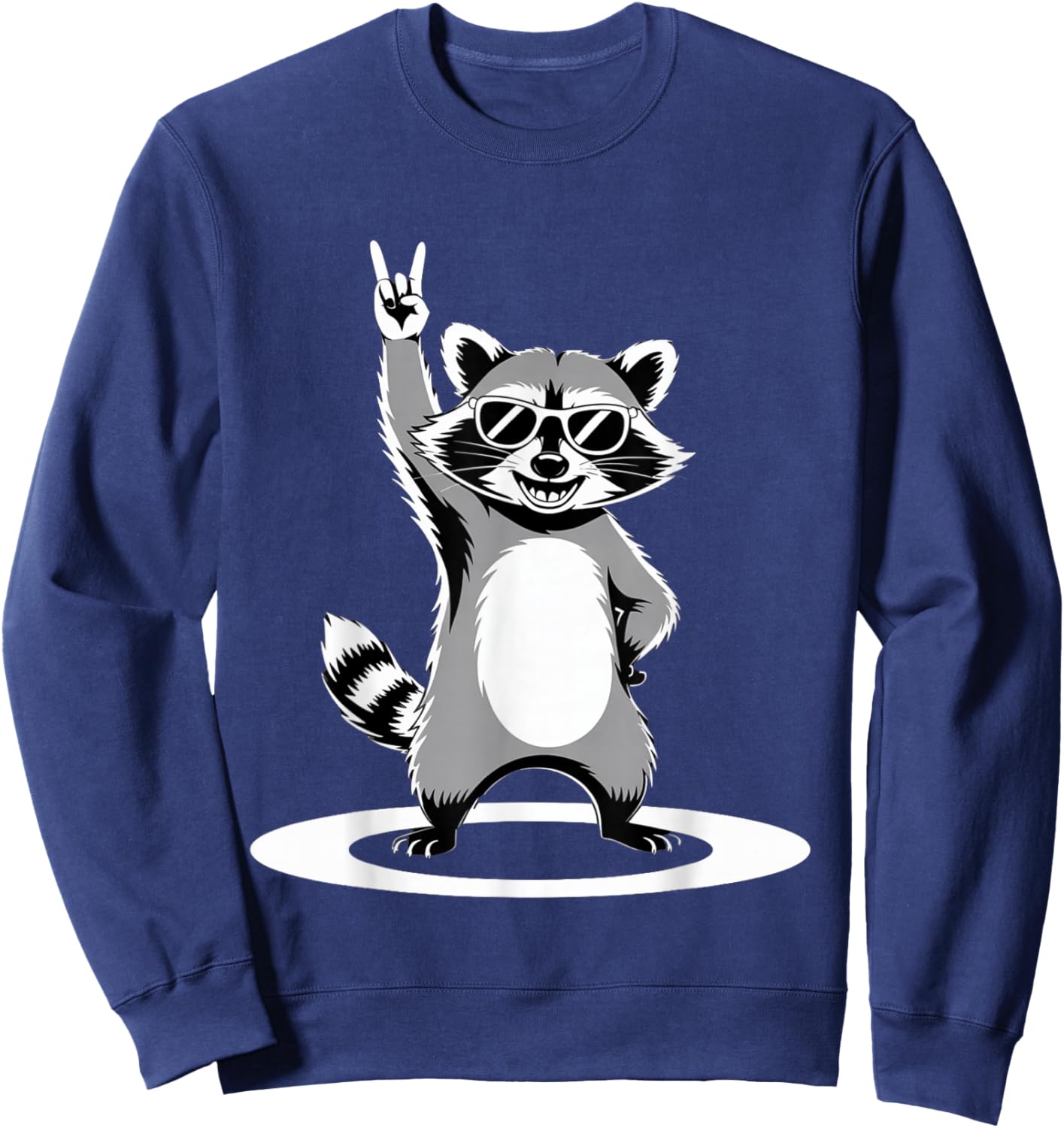 Retro Raccoon Rock Music Gifts Men Kids Women Funny Raccoon Sweatshirt - Sweatshirt | Navy