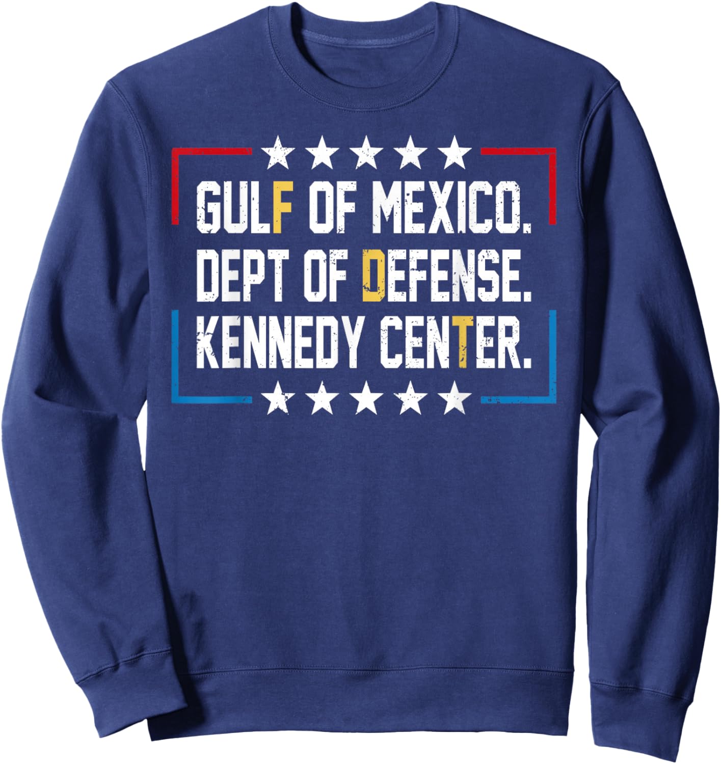 Funny Gulf of Mexico Dept of Defense Kennedy Center Sweatshirt - Sweatshirt | Navy