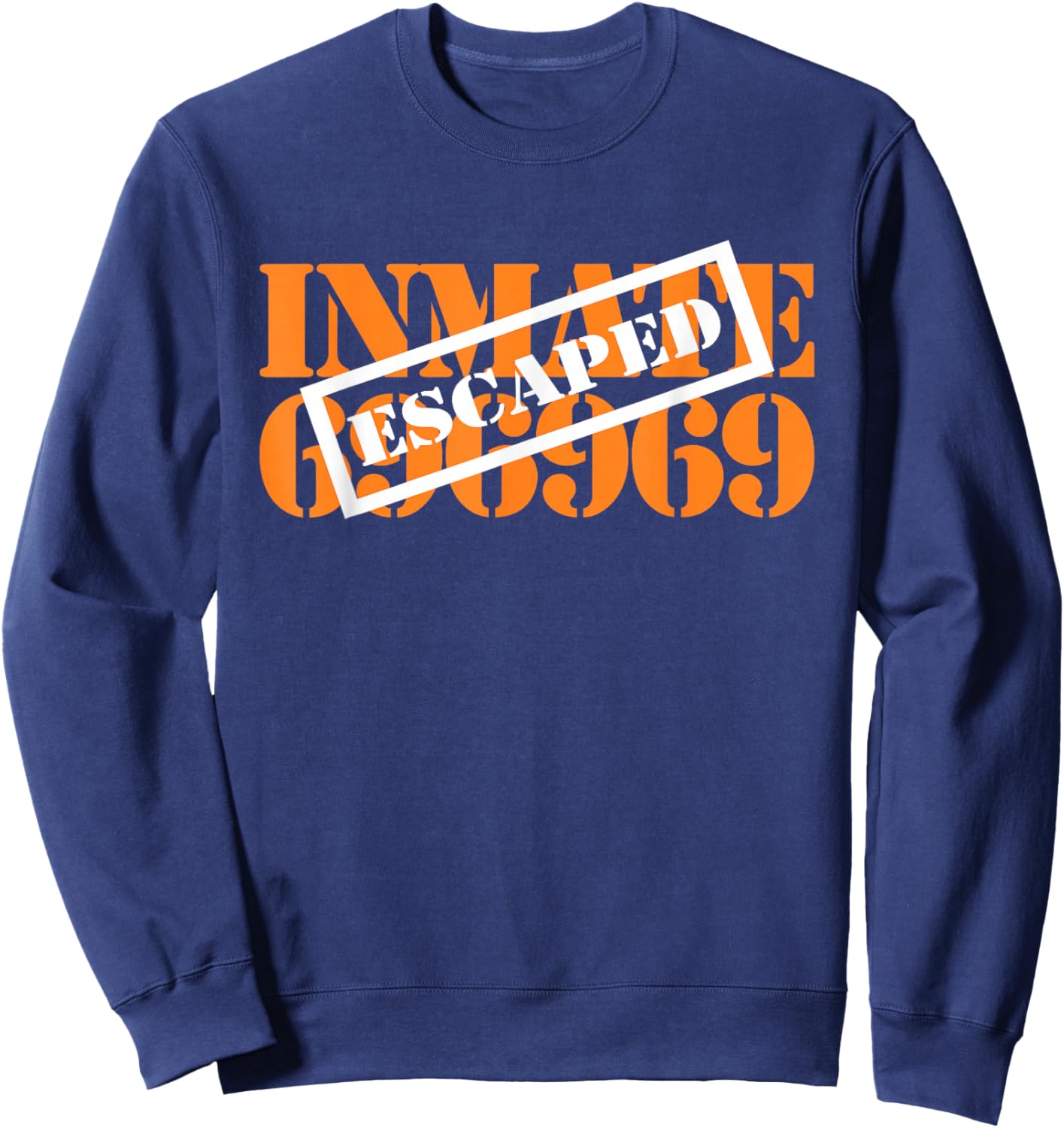 Orange State Prison Inmate County Jail Halloween Costume Sweatshirt - Sweatshirt | Navy