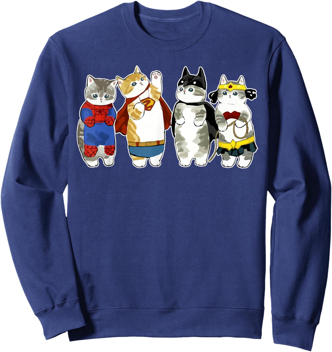 Superhero Cats Kitten Kitty Cats Lover Super Kitten Funny Sweatshirt - Sweatshirt | Navy