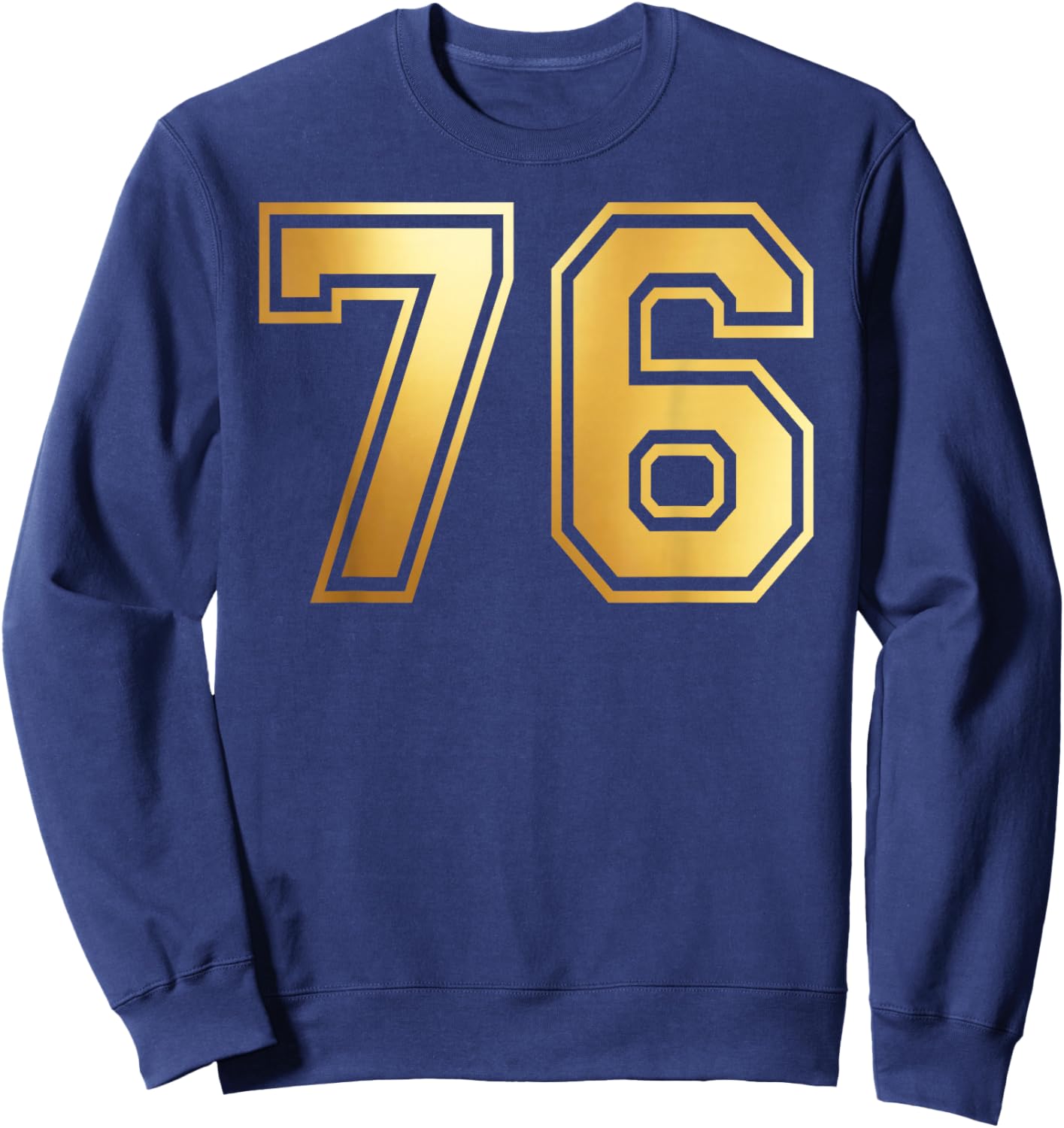 76 Number Seventy-Six Team Sports Graphic Varsity Matching Sweatshirt - Sweatshirt | Navy