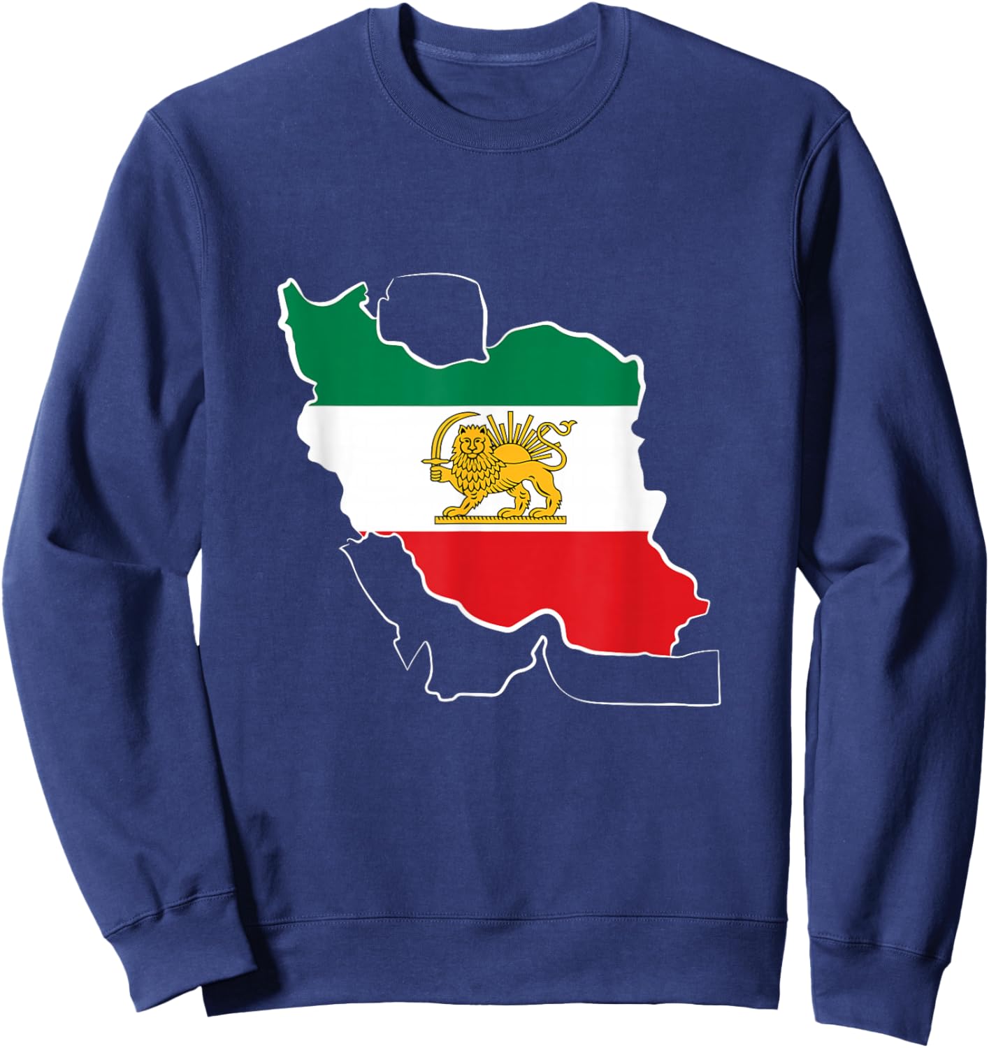 Lion and Sun - Shir Khorshid -Iran Flag- Persian Sweatshirt - Sweatshirt | Navy