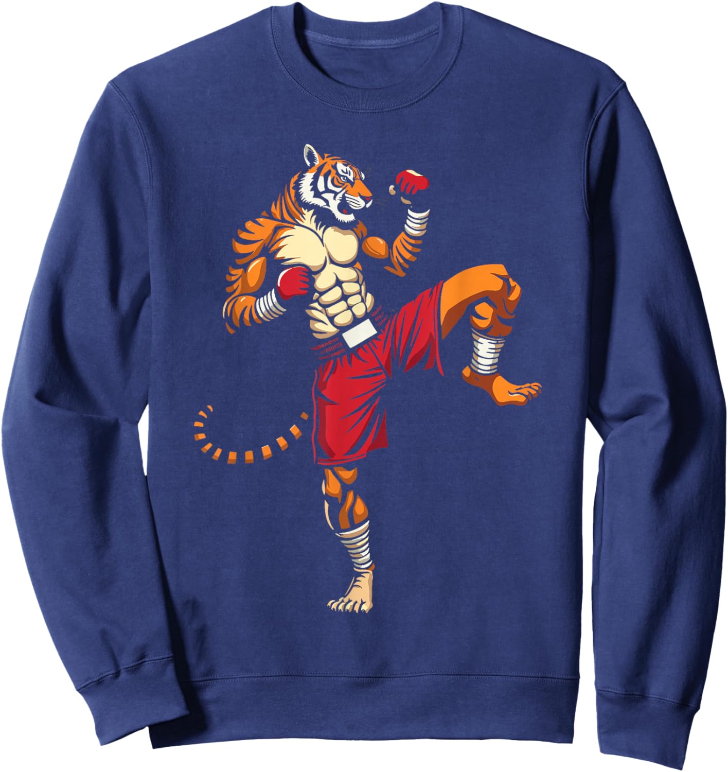 Muay Thai Tiger Thai Boxing Martial Arts Muay Thai Sweatshirt - Sweatshirt | Navy