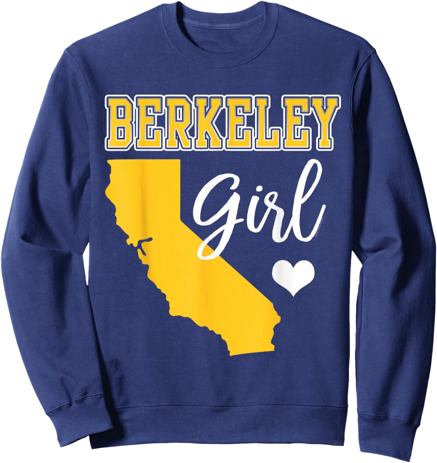California Berkeley Girl Heart Shape Souvenir Gift Sweatshirt - Sweatshirt | Navy