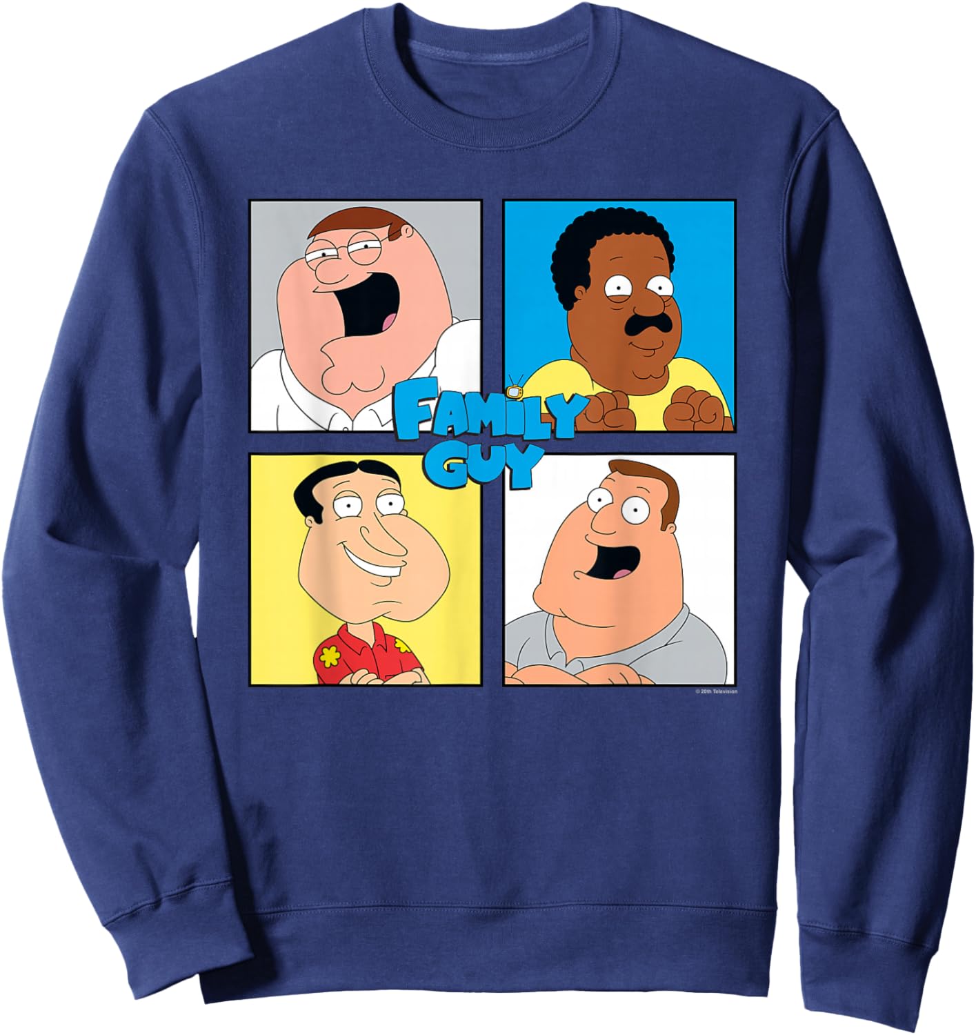 Family Guy Colorful Pop Art Character Grid Funny Cartoon Sweatshirt - Sweatshirt | Navy