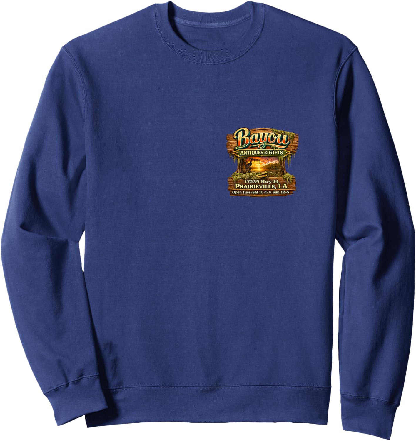 Bayou Antiques and Gifts Swamp Sign Sweatshirt - Sweatshirt | Navy
