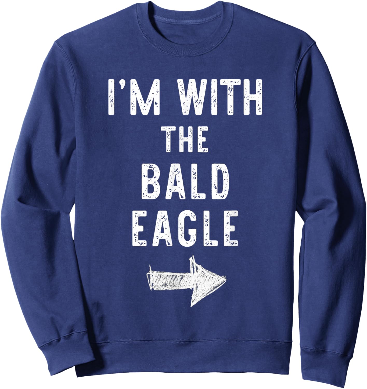 I’m with The Bald Eagle Funny Halloween Couple Costume Sweatshirt - Sweatshirt | Navy