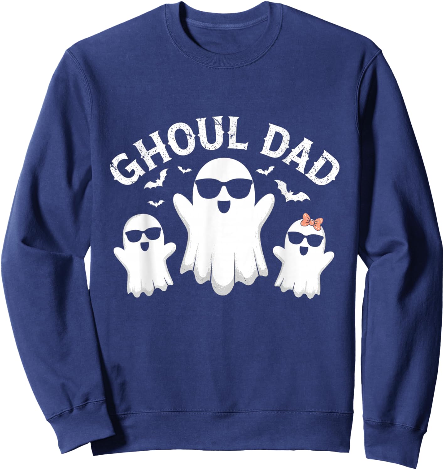 Ghoul Dad Vintage Daddy Ghost Funny Halloween Sweatshirt - Sweatshirt | Navy