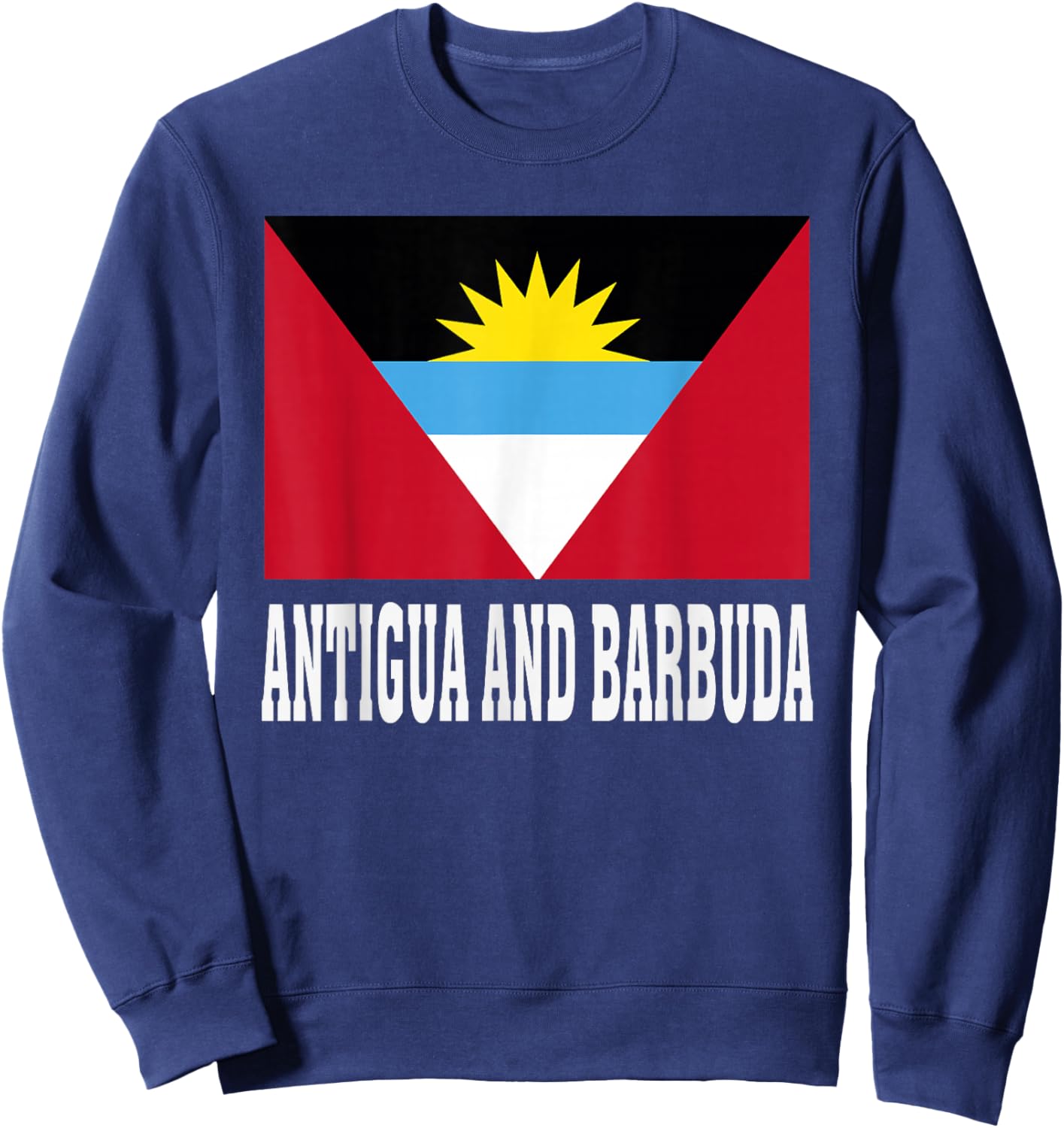 Antigua and Barbuda Flag Patriotic National Roots Souvenir Sweatshirt - Sweatshirt | Navy