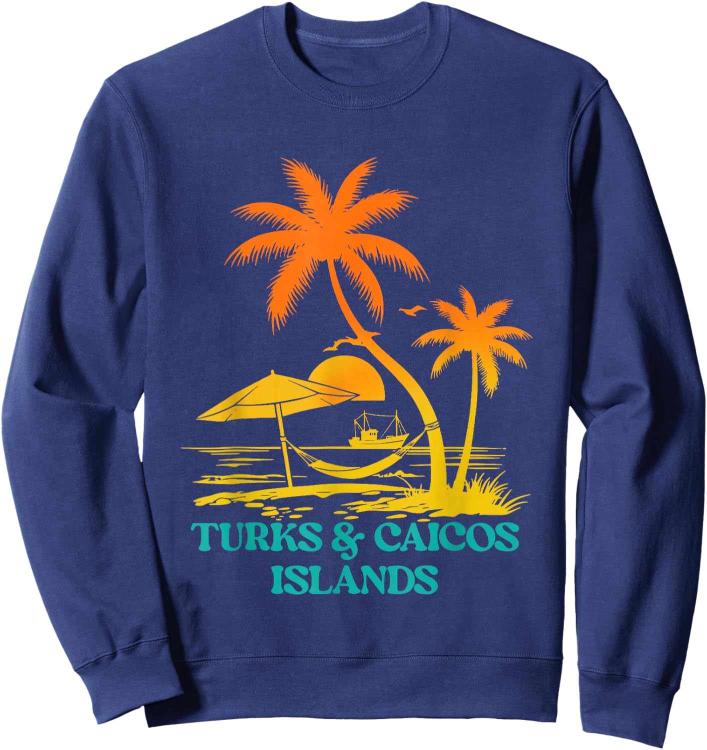 Grand Turk Island Turks and Caicos Beach Vacation Vintage Sweatshirt - Sweatshirt | Navy