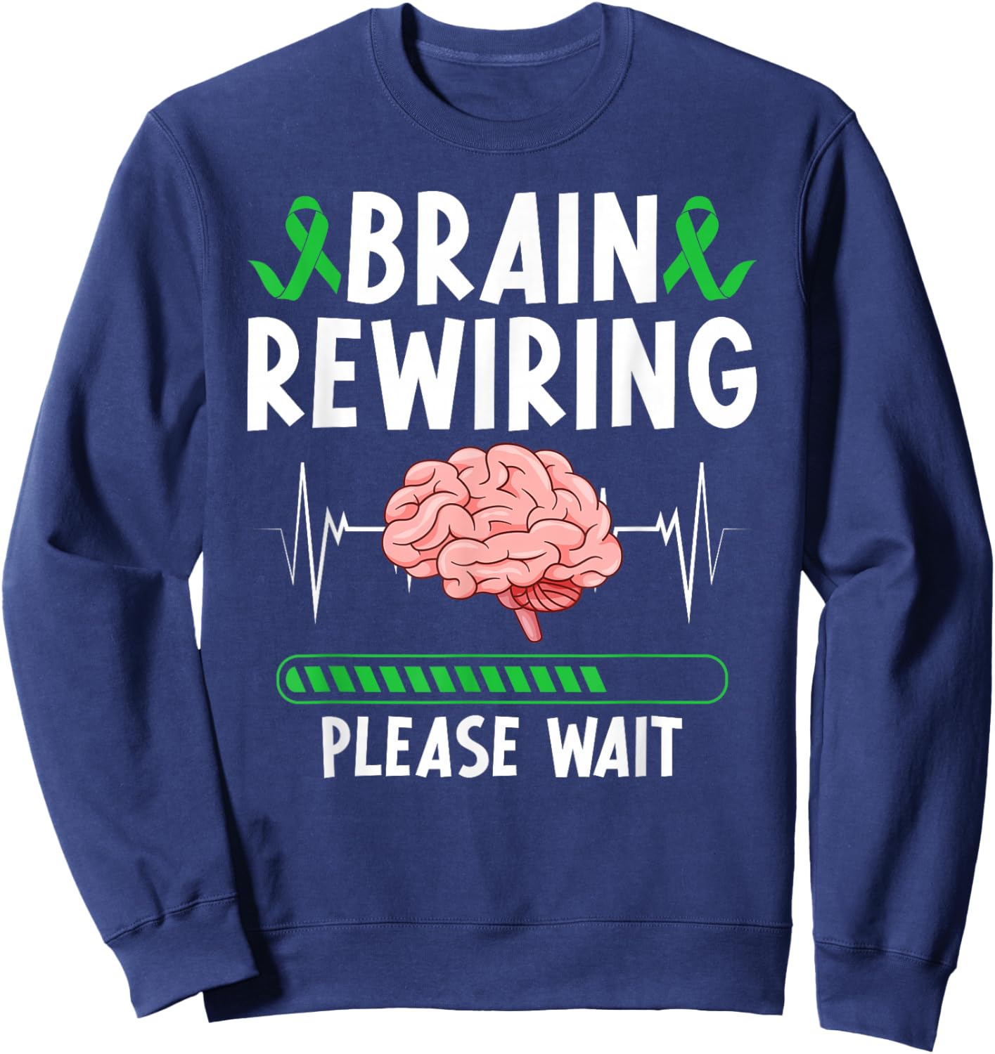 Brane Rewiring TBI Awareness Traumatic Brain Injury Warrior Sweatshirt - Sweatshirt | Navy