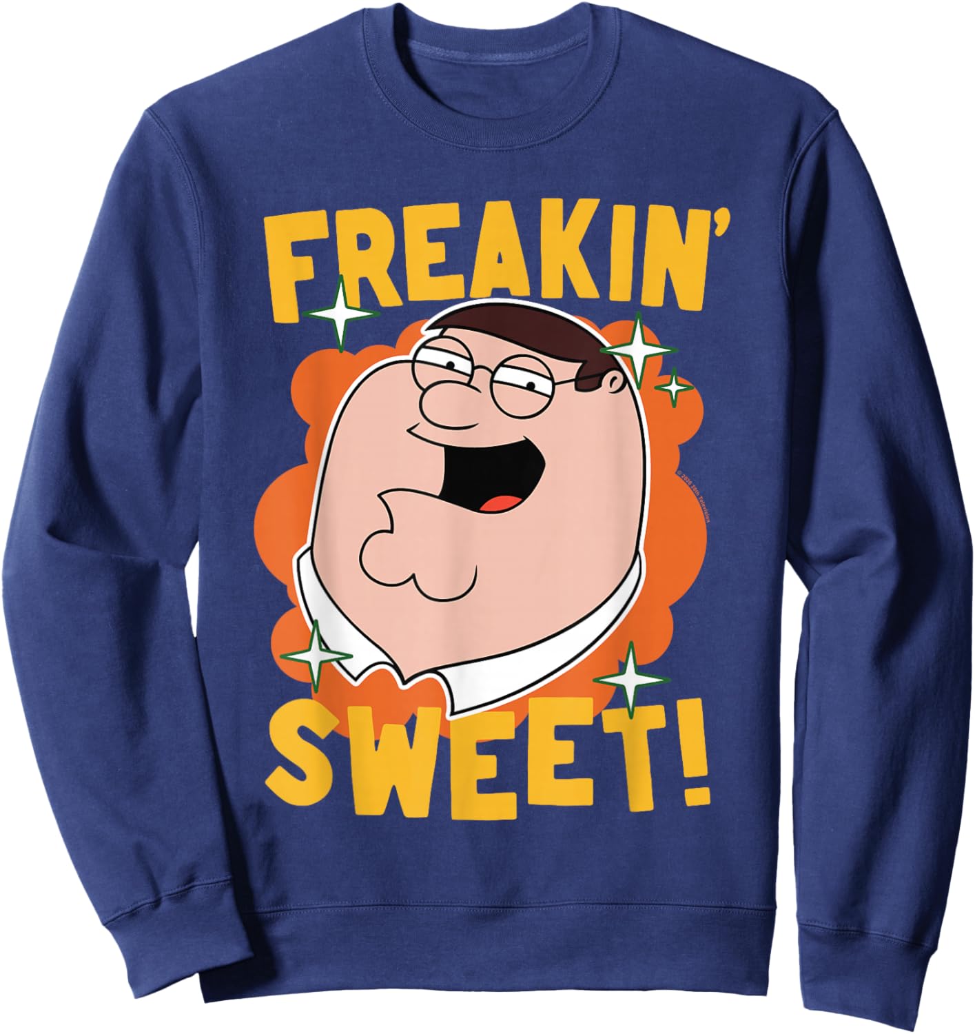 Family Guy Freakin' Sweet Peter Griffin Portrait Cartoon Sweatshirt - Sweatshirt | Navy