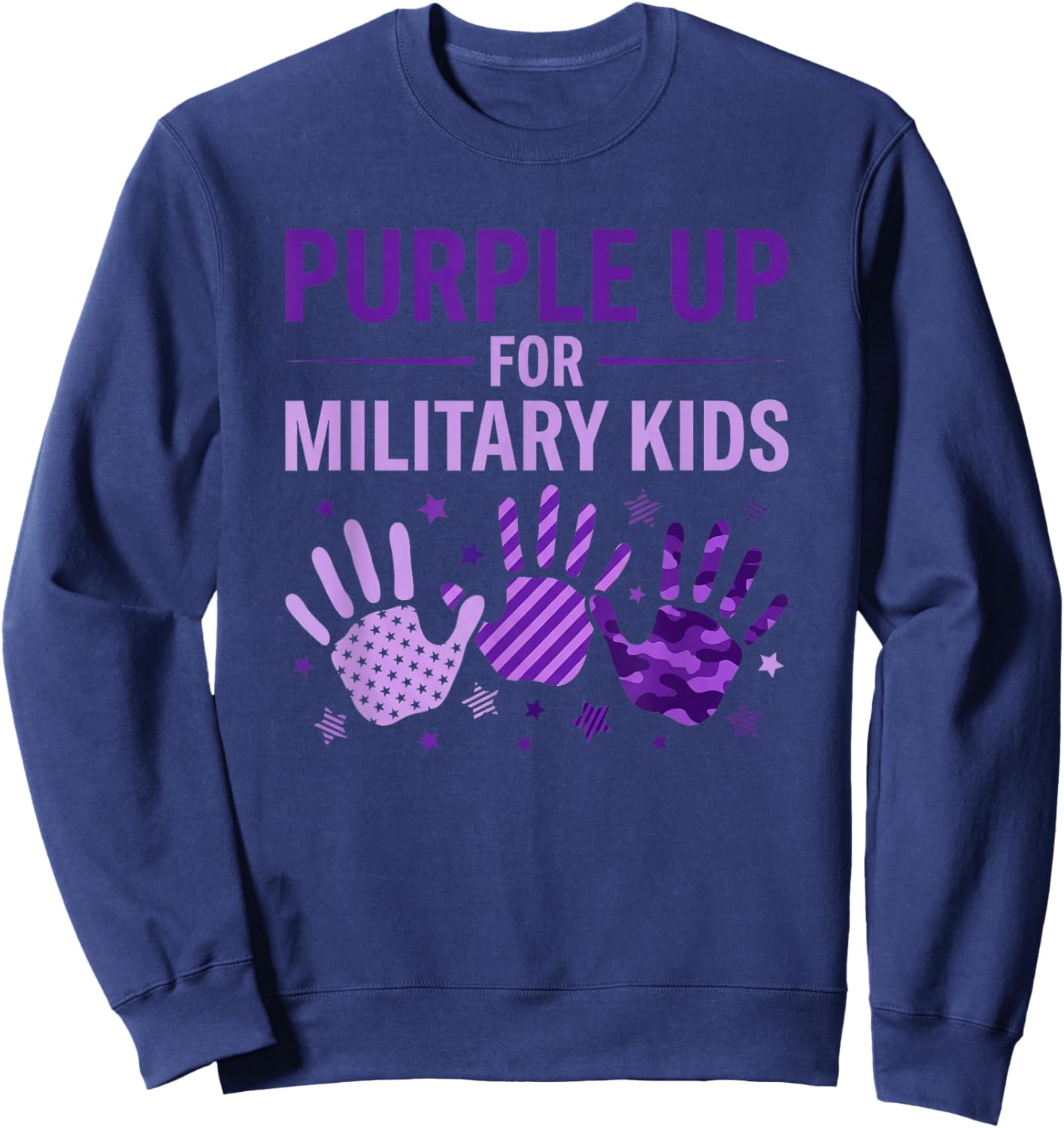 Purple Up for Military Kids Month of The Military Child Sweatshirt - Sweatshirt | Navy