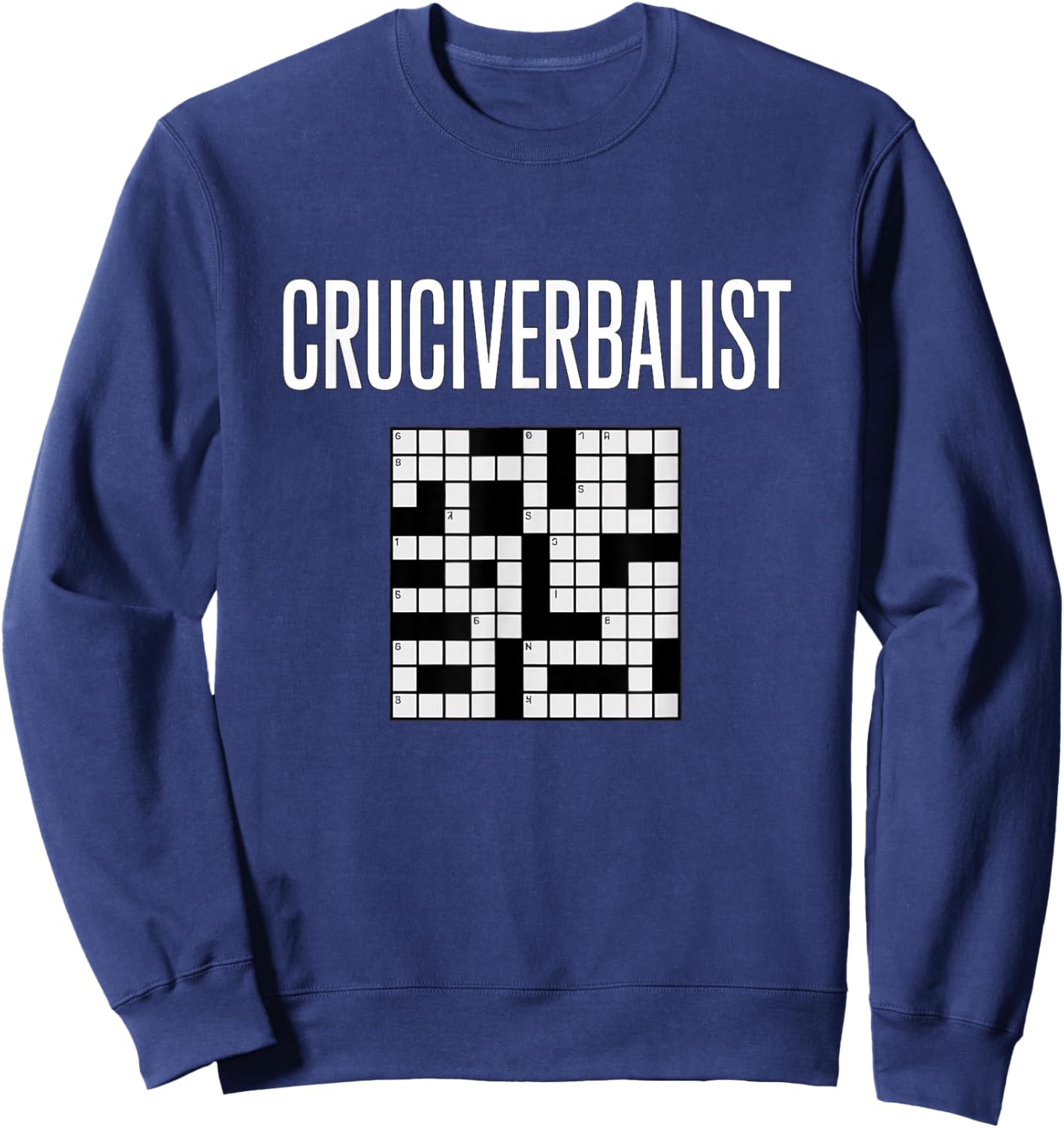 Cruciverbalist Crossword Puzzle Word Lover Humor Sweatshirt - Sweatshirt | Navy