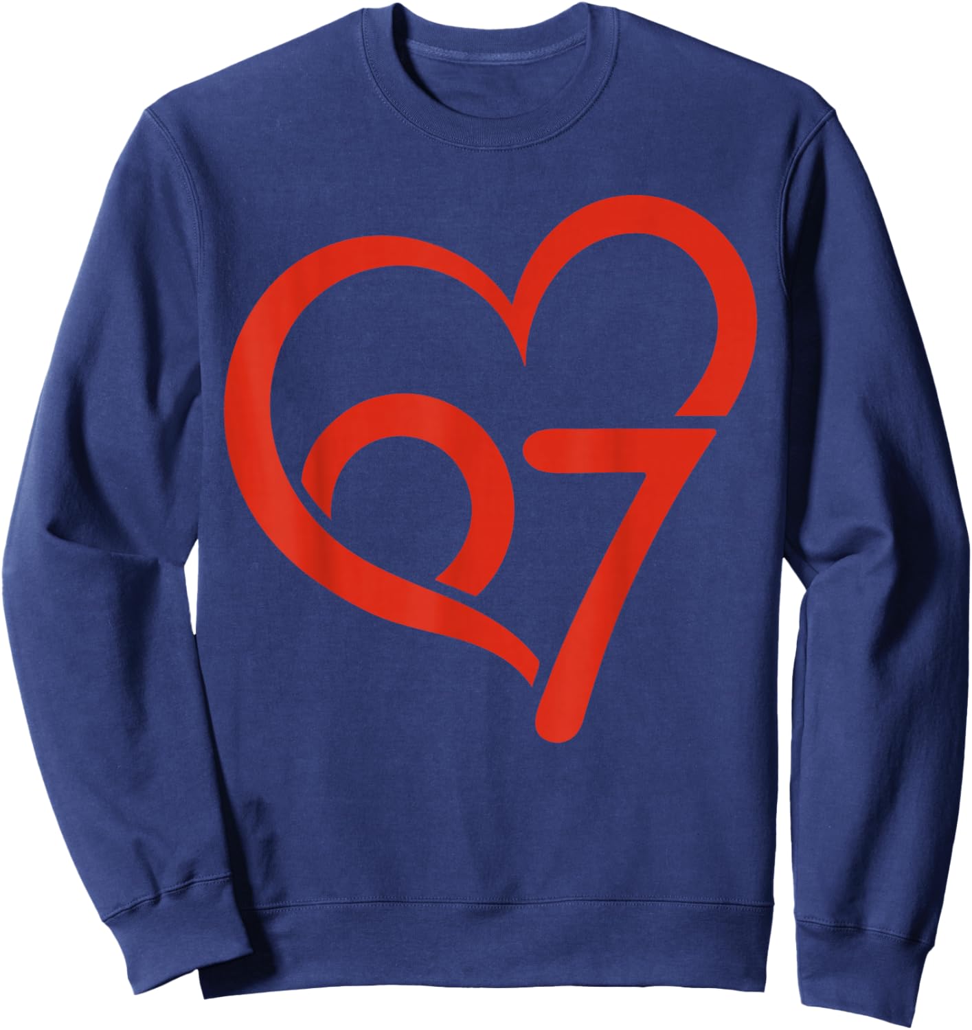 Valentine’s Day 67 Six Seven Meme Birthday Valentine Heart Sweatshirt - Sweatshirt | Navy