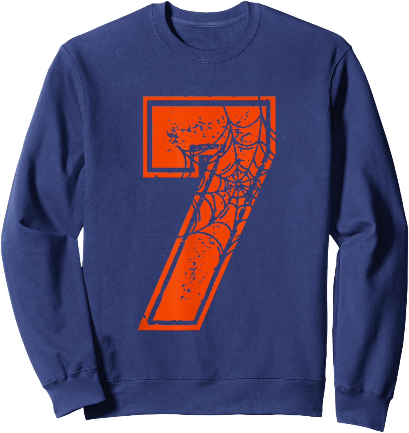 Number 7 67 Meme Halloween Pumpkin Costume Matching Group Sweatshirt - Sweatshirt | Navy