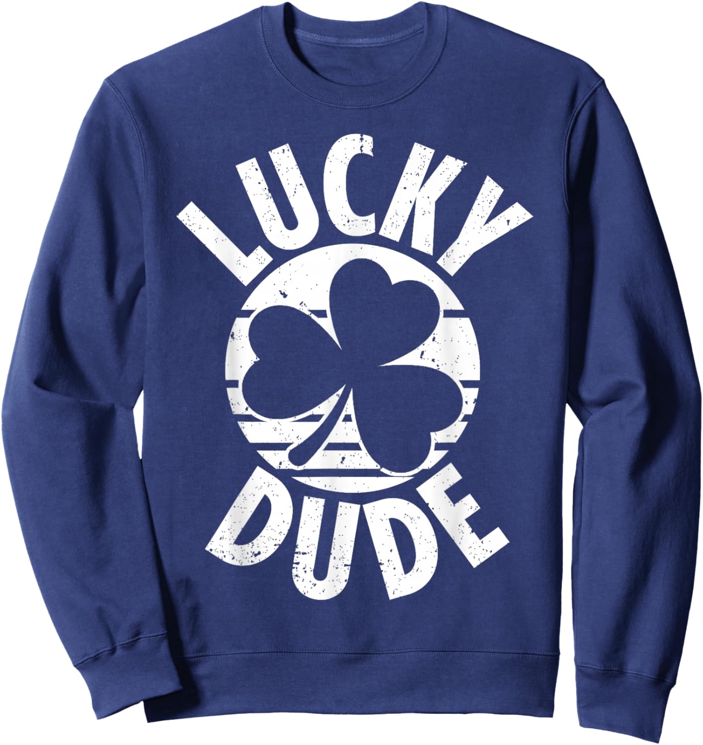 Funny St Patricks Day Lucky Dude Shamrock Boys Kids Sweatshirt - Sweatshirt | Navy