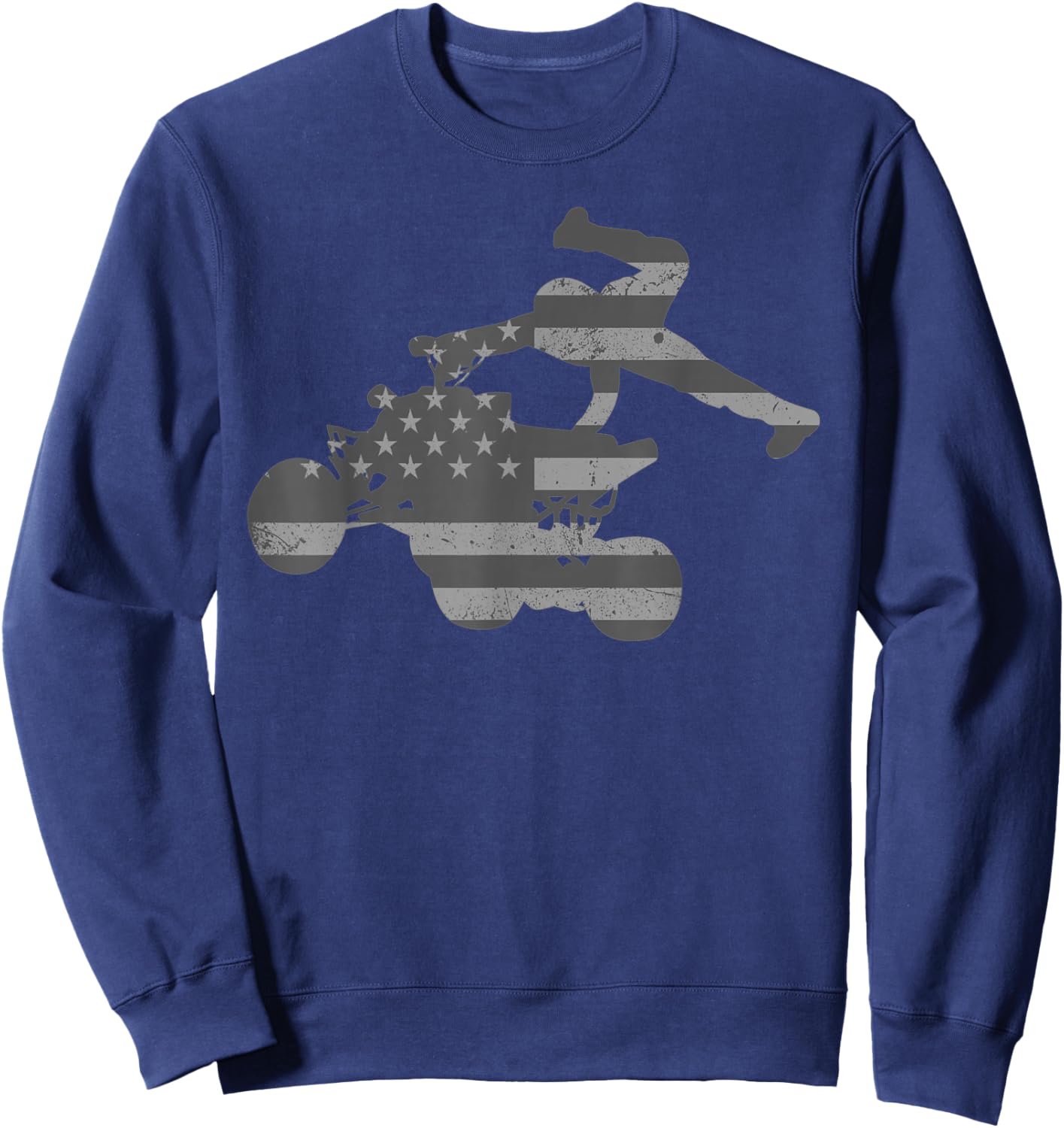 Vintage American Flag ATV Sweatshirt - Sweatshirt | Navy
