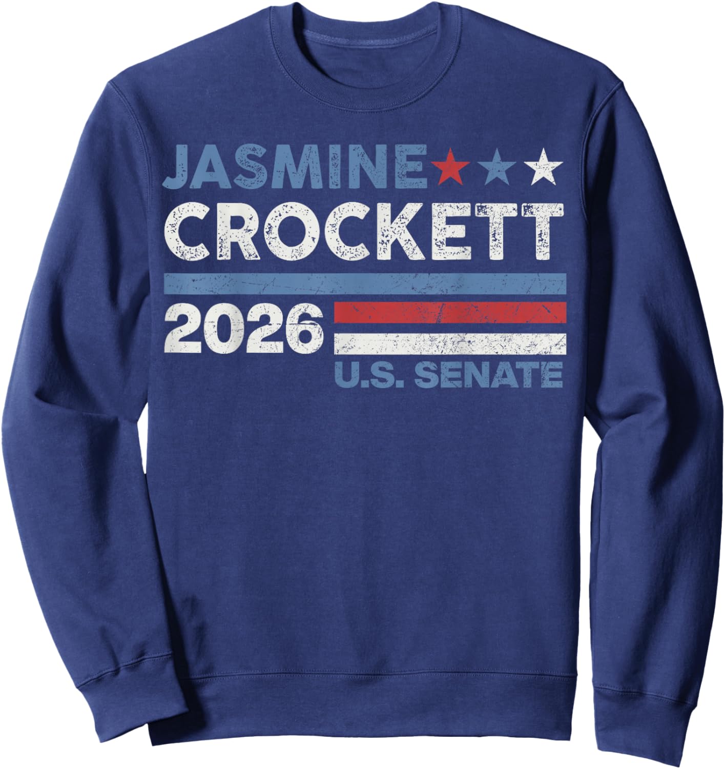 Jasmine Crockett for Texas 2026 Senate US Senator Men Women Sweatshirt - Sweatshirt | Navy