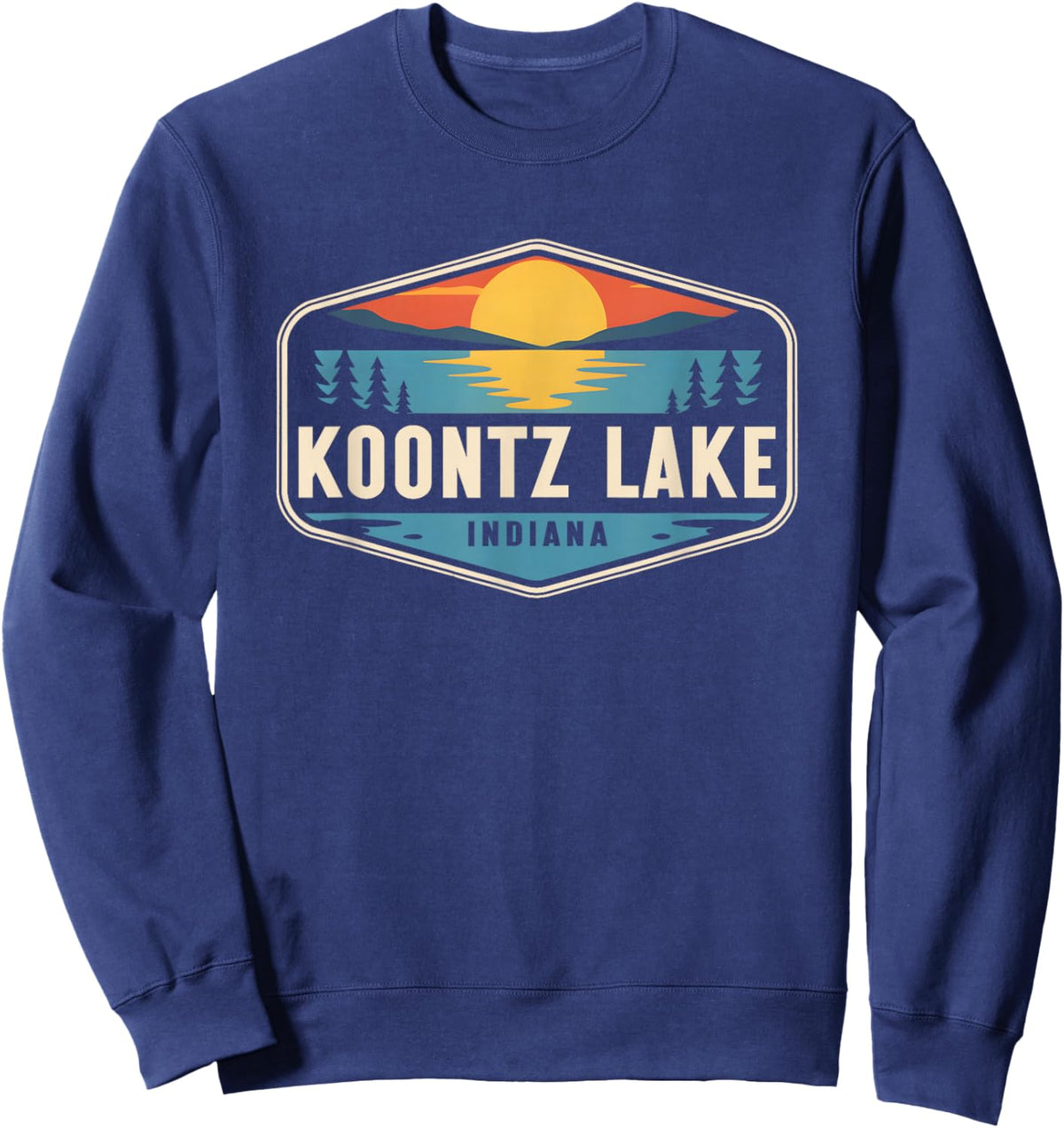 Koontz Lake Indiana Outdoors Vintage Sweatshirt - Sweatshirt | Navy