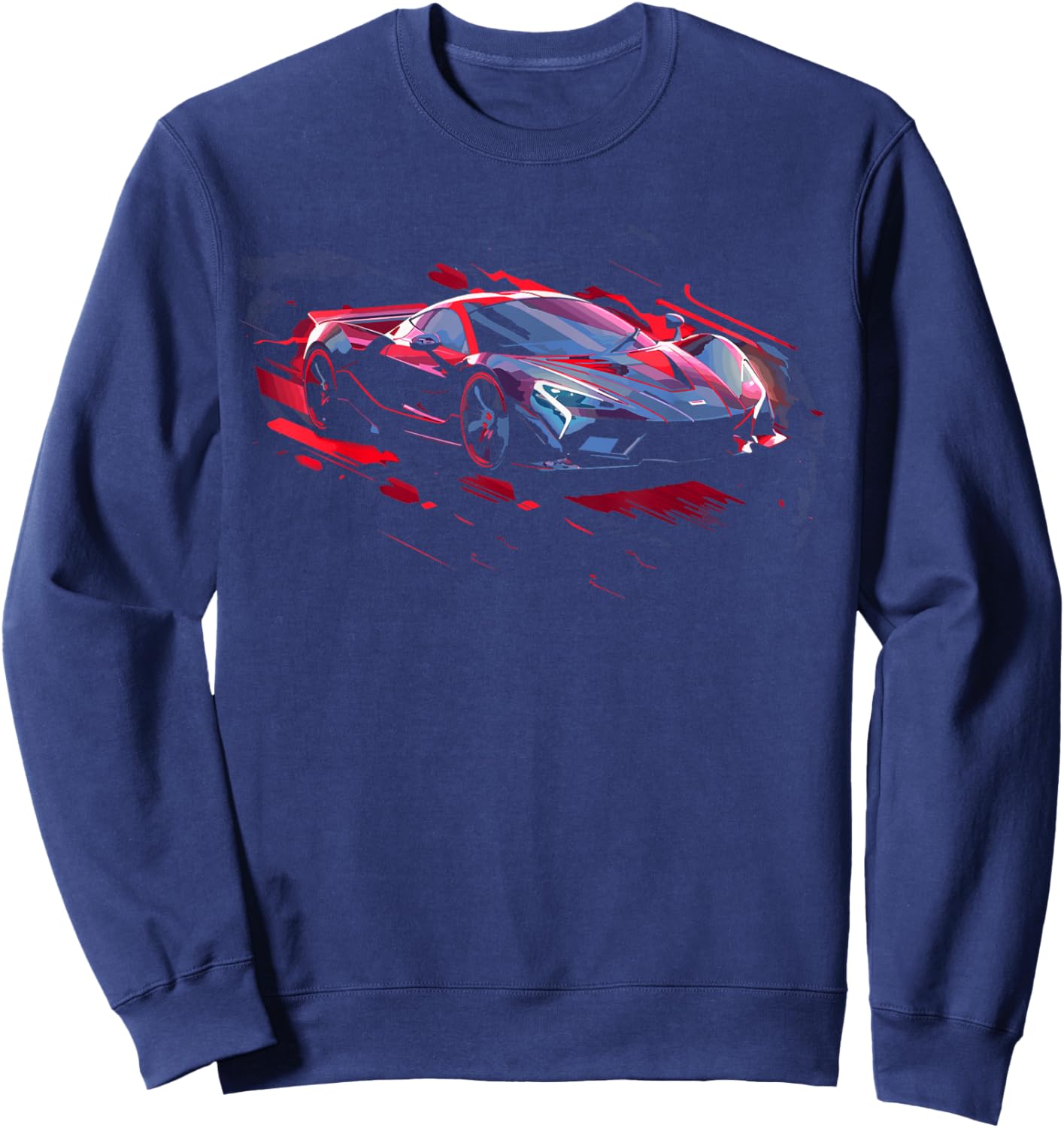Supercar Exotic Sports Car Concept Poster Style Boys Graphic Sweatshirt - Sweatshirt | Navy