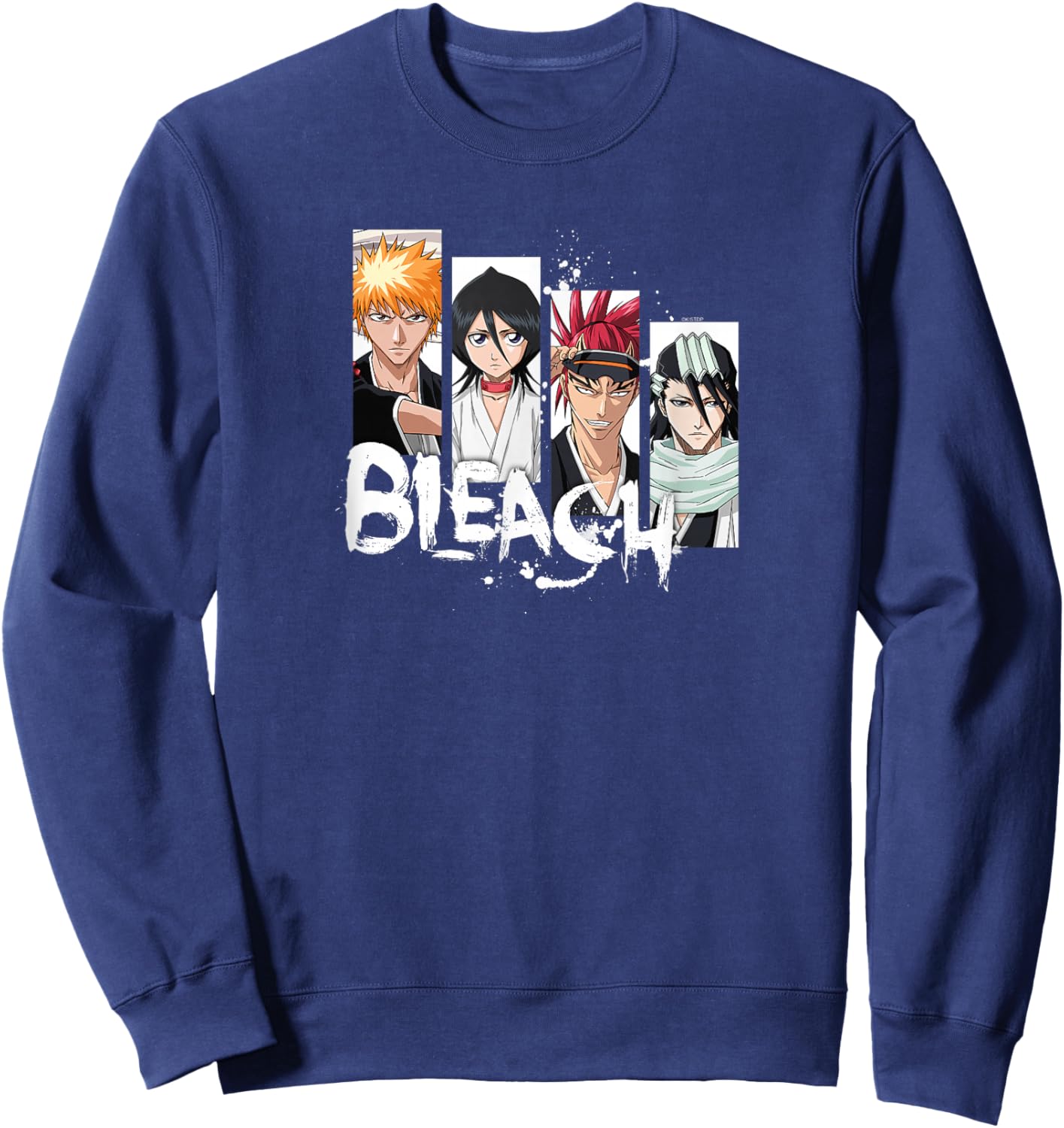 Bleach Character Panel Splatter Anime Sweatshirt - Sweatshirt | Navy