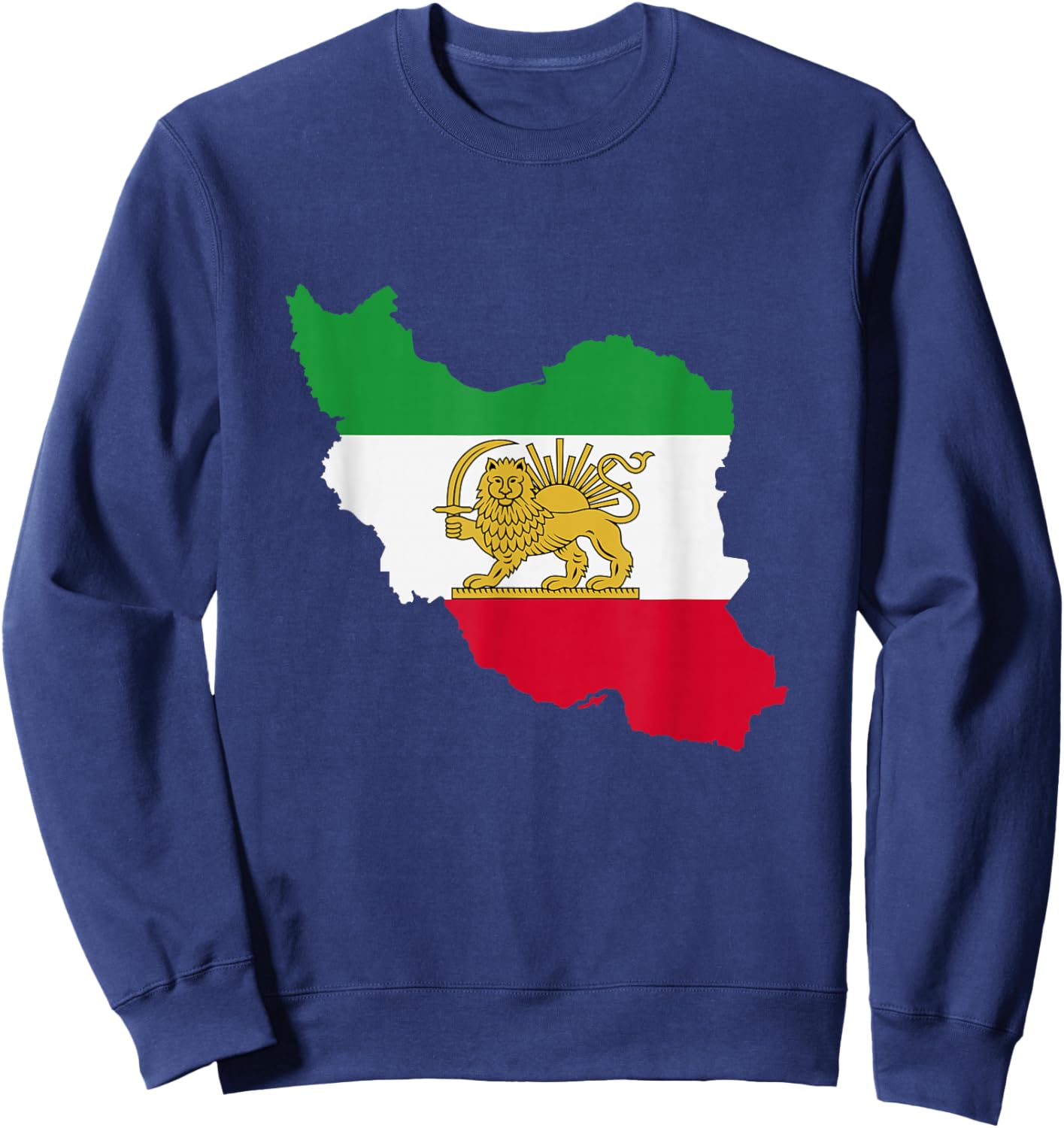 Free Iran Lion and Sun Flag – Persian Heritage Symbol Design Sweatshirt - Sweatshirt | Navy