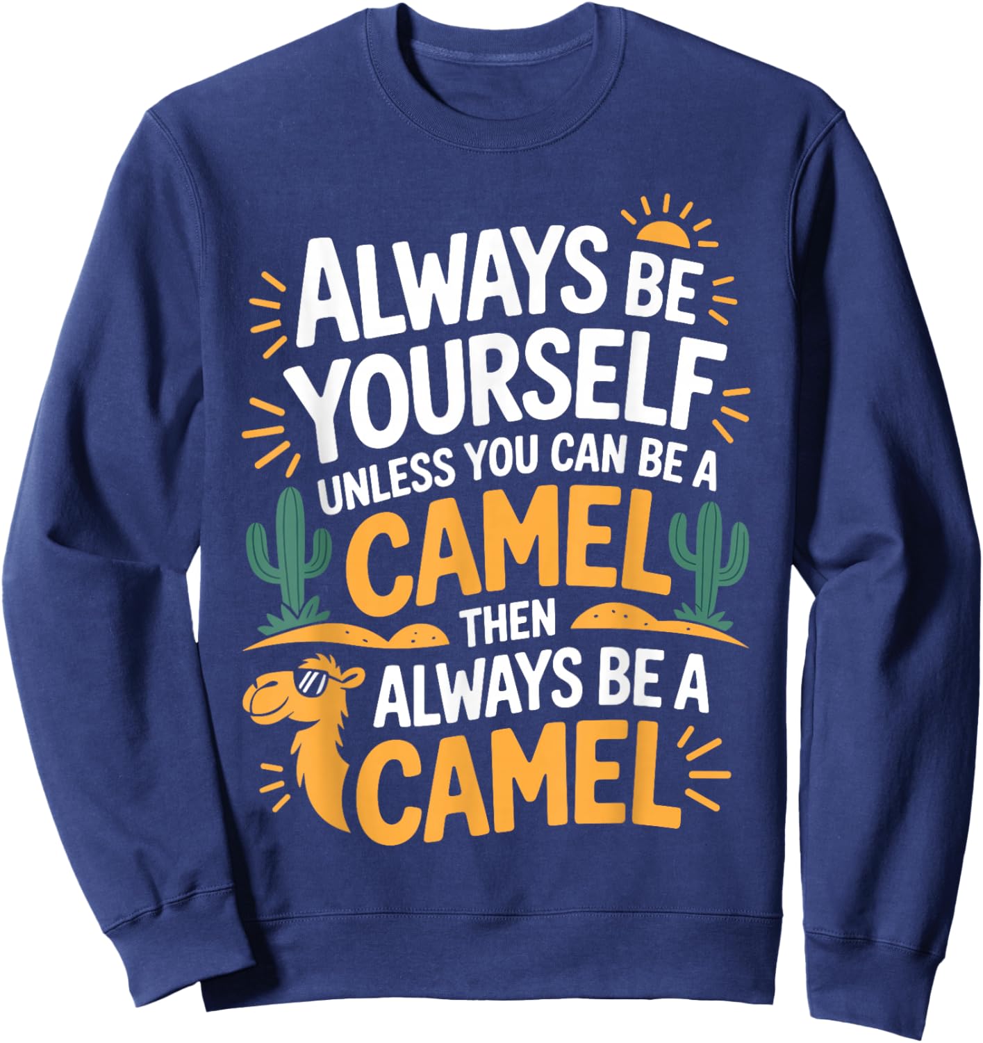 Cool Camel Themed Design Women Animal Camel Lover Sweatshirt - Sweatshirt | Navy