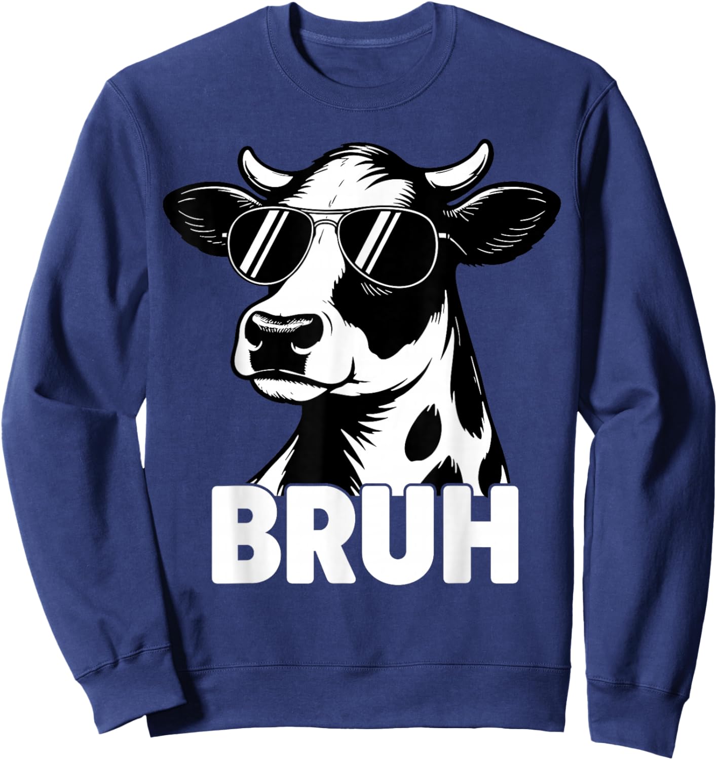 Bruh Cow Clothes Men Teen Boys Farm Animal Kids Sweatshirt - Sweatshirt | Navy