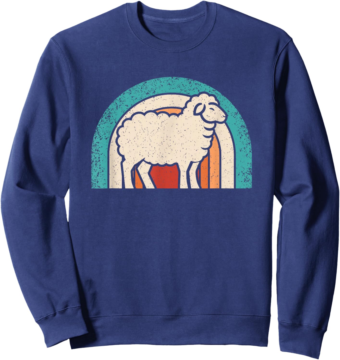 Retro Sheep Lover Vintage Animal Men Women Sweatshirt - Sweatshirt | Navy