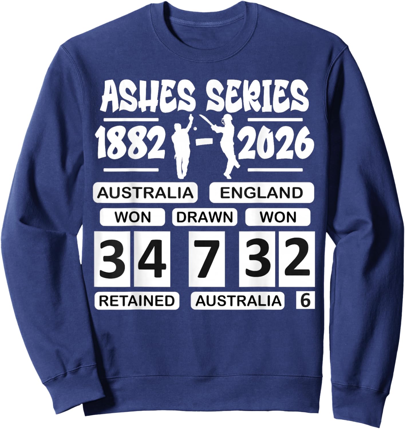 Australia vs England Cricket Ashes Rivalry Scoreboard Sweatshirt - Sweatshirt | Navy