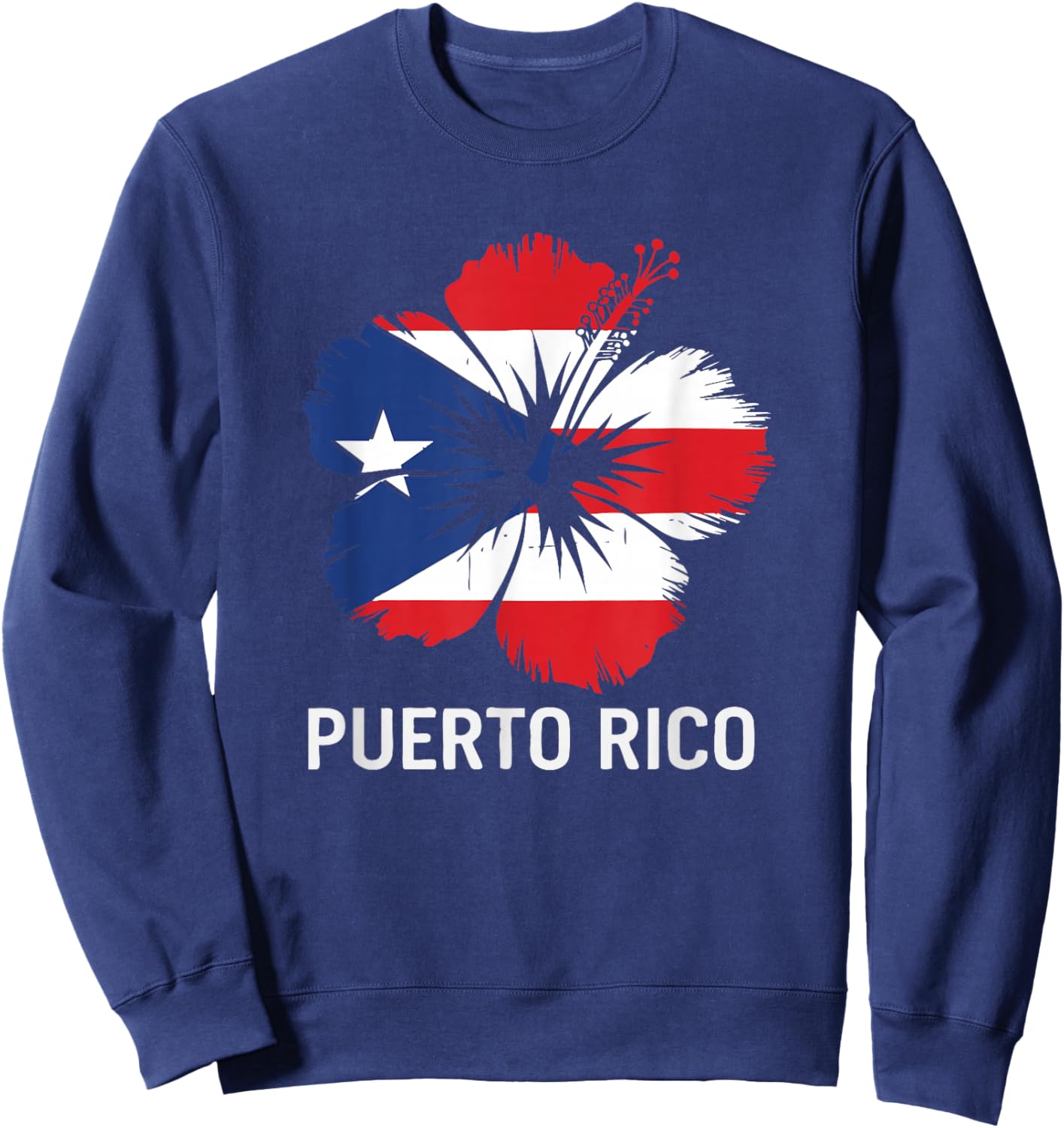 Puerto Rican Flag Hispanic Heritage Puerto Rico Map PR Trip Sweatshirt - Sweatshirt | Navy