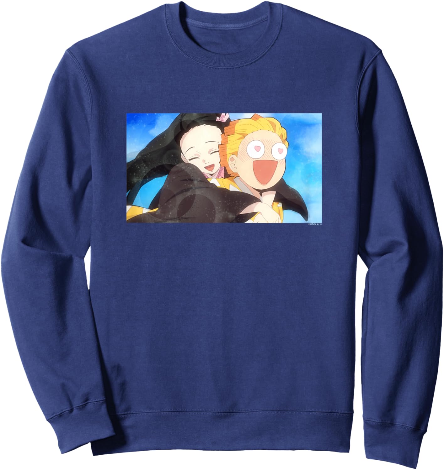 Demon Slayer: Kimetsu no Yaiba Nezuko and Zenitsu Anime Love Sweatshirt - Sweatshirt | Navy