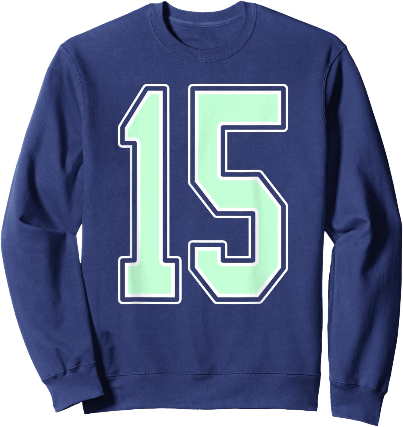 Cute Mint Green Number 15 Jersey Player Uniform #15 Fan Sweatshirt - Sweatshirt | Navy