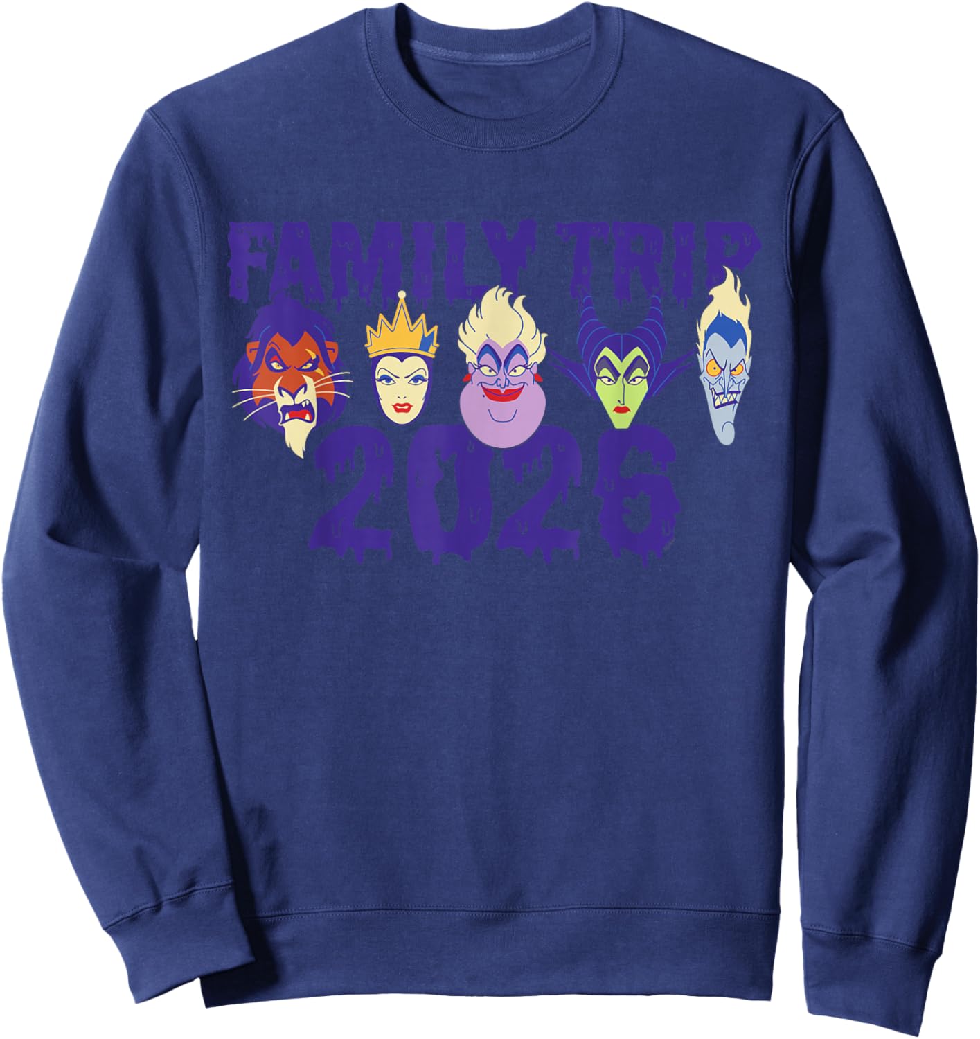 Disney Villains Family Trip 2026 Disney Vacation Matching Sweatshirt - Sweatshirt | Navy